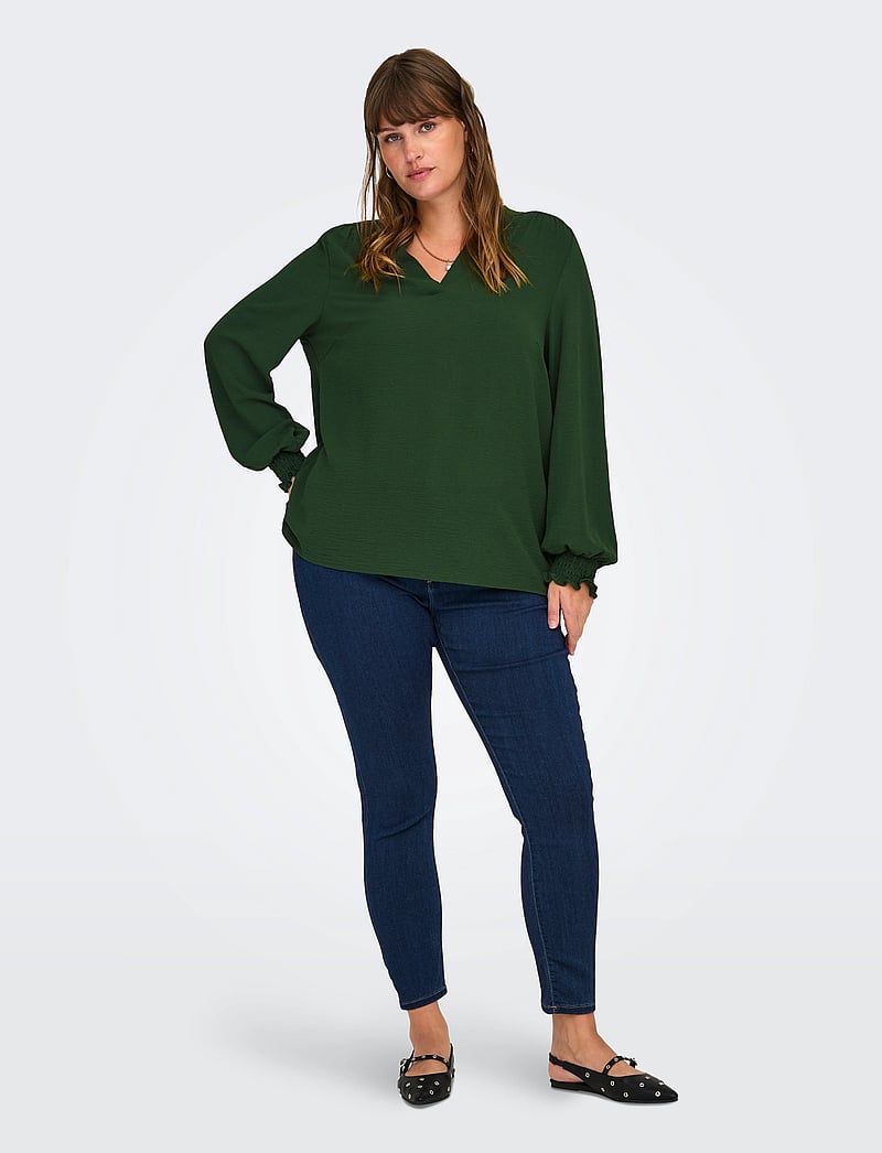 ONLY Carmakoma - CARMETTA V-NECK LS TOP WVN NOOS - langärmlige blusen - duffel bag - 4