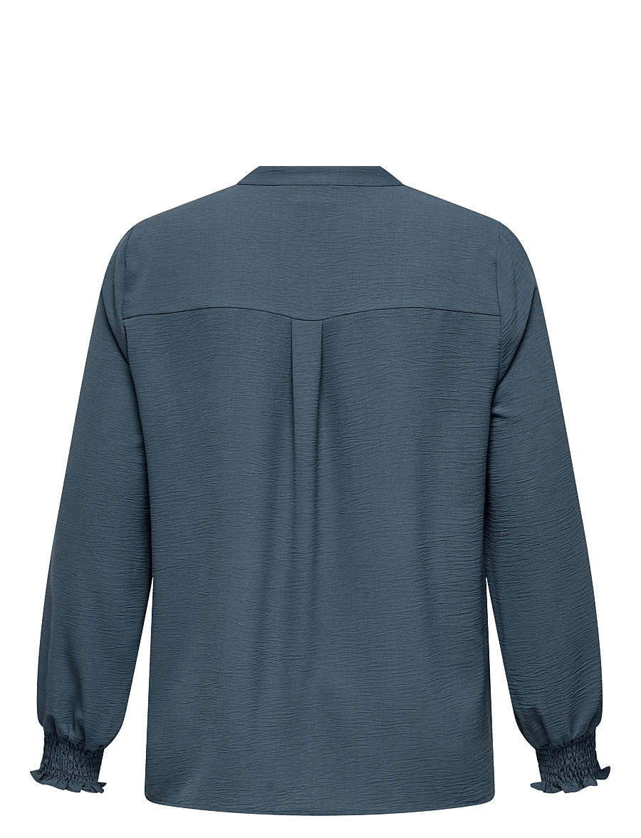 ONLY Carmakoma - CARMETTA L/S V-NECK TOP WVN NOOS - pikkade varrukatega pluusid - ombre blue - 2
