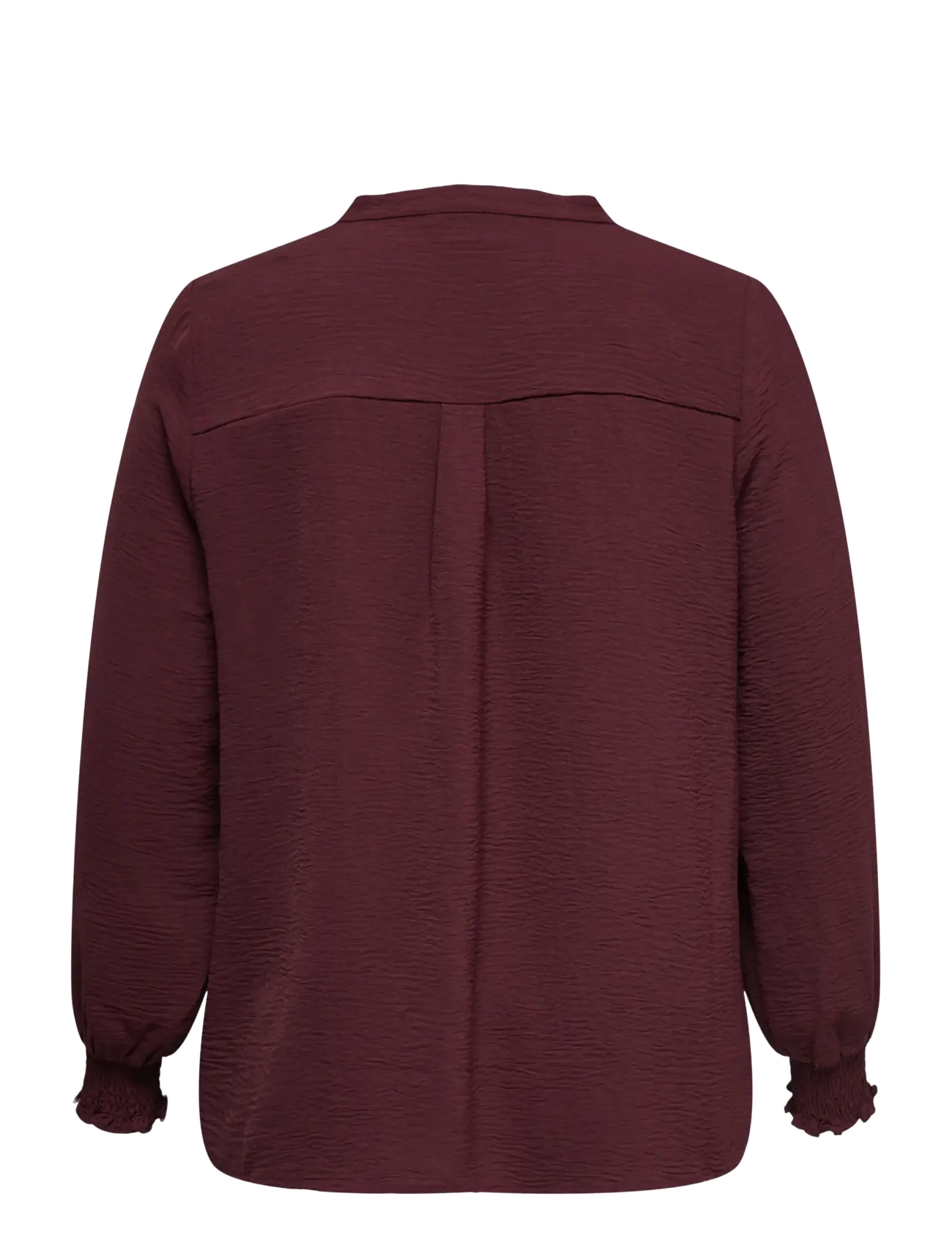 ONLY Carmakoma - CARMETTA L/S V-NECK TOP WVN NOOS - langermede bluser - tawny port - 2