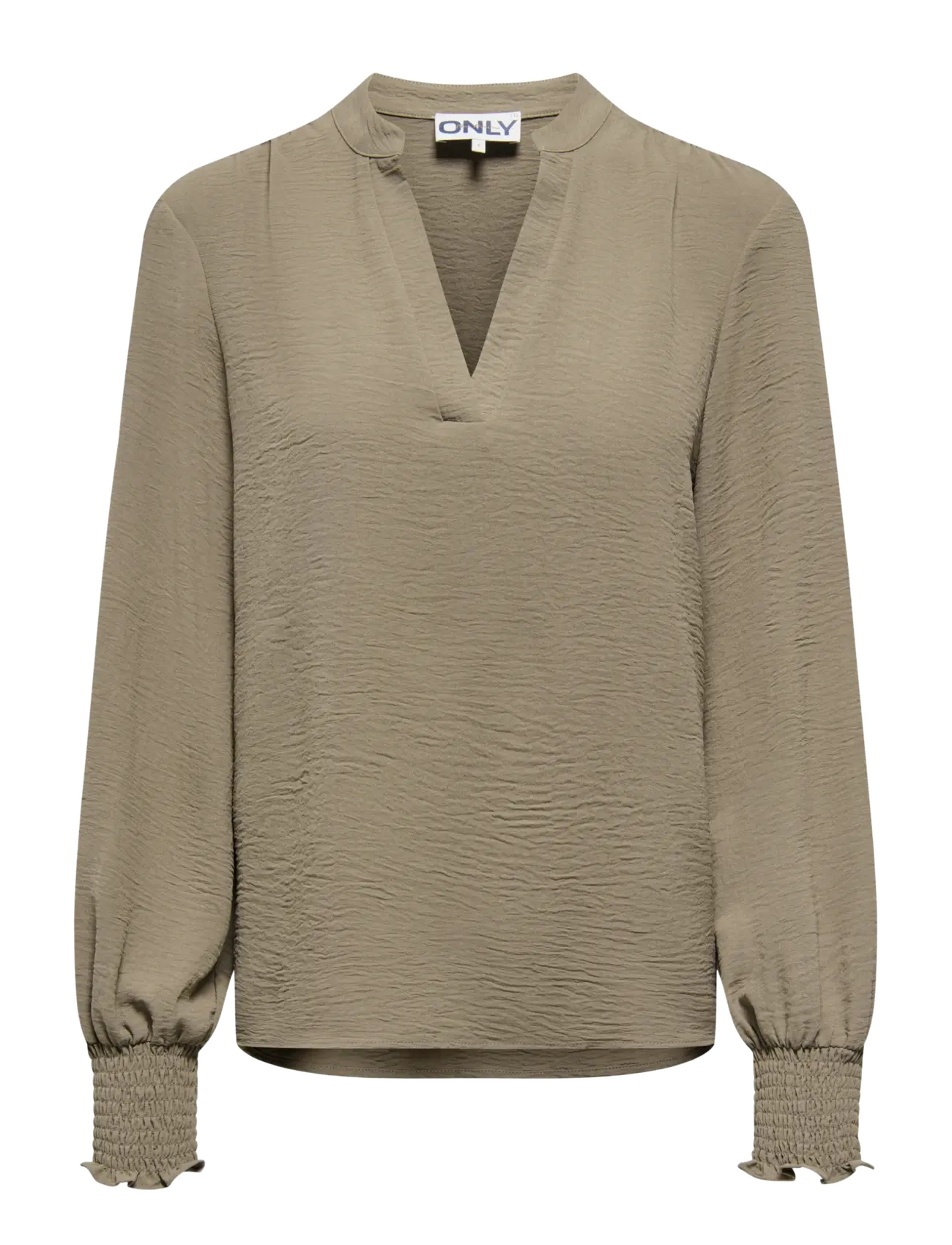 ONLY Carmakoma CARMETTA L/S V-NECK TOP WVN NOOS - ONLY Carmakoma - WALNUT / brown
