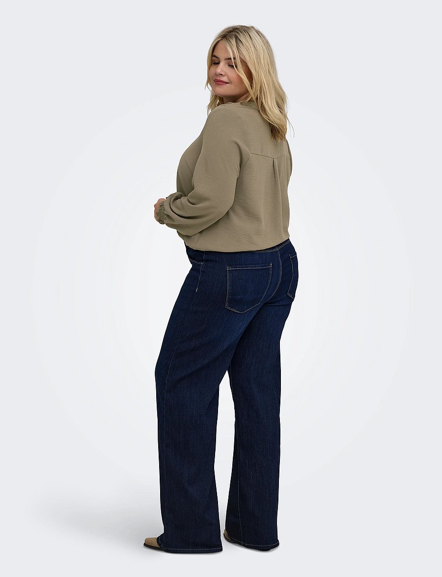 ONLY Carmakoma - CARMETTA L/S V-NECK TOP WVN NOOS - pikkade varrukatega pluusid - walnut - 3