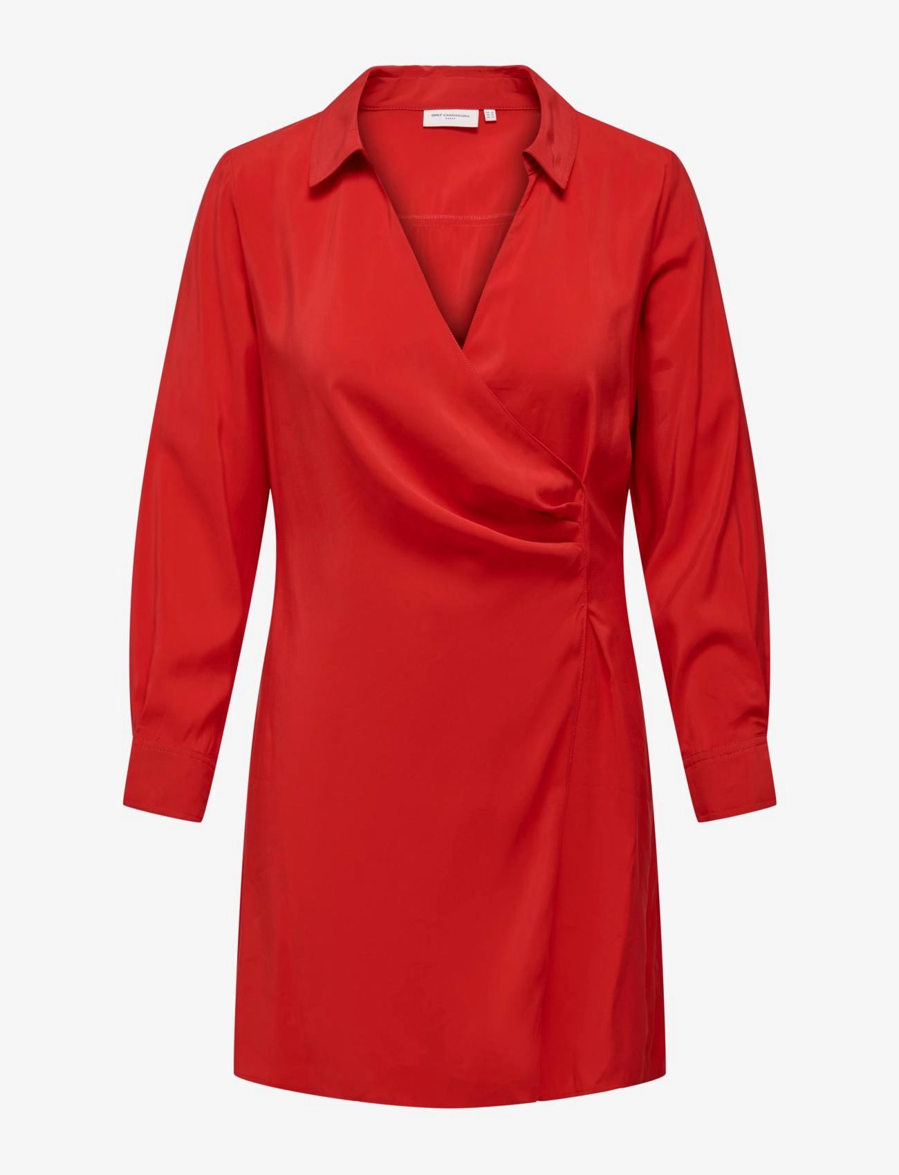 ONLY Carmakoma - CARNATACHA LS WRAP DRESS WVN - fiery red - 0