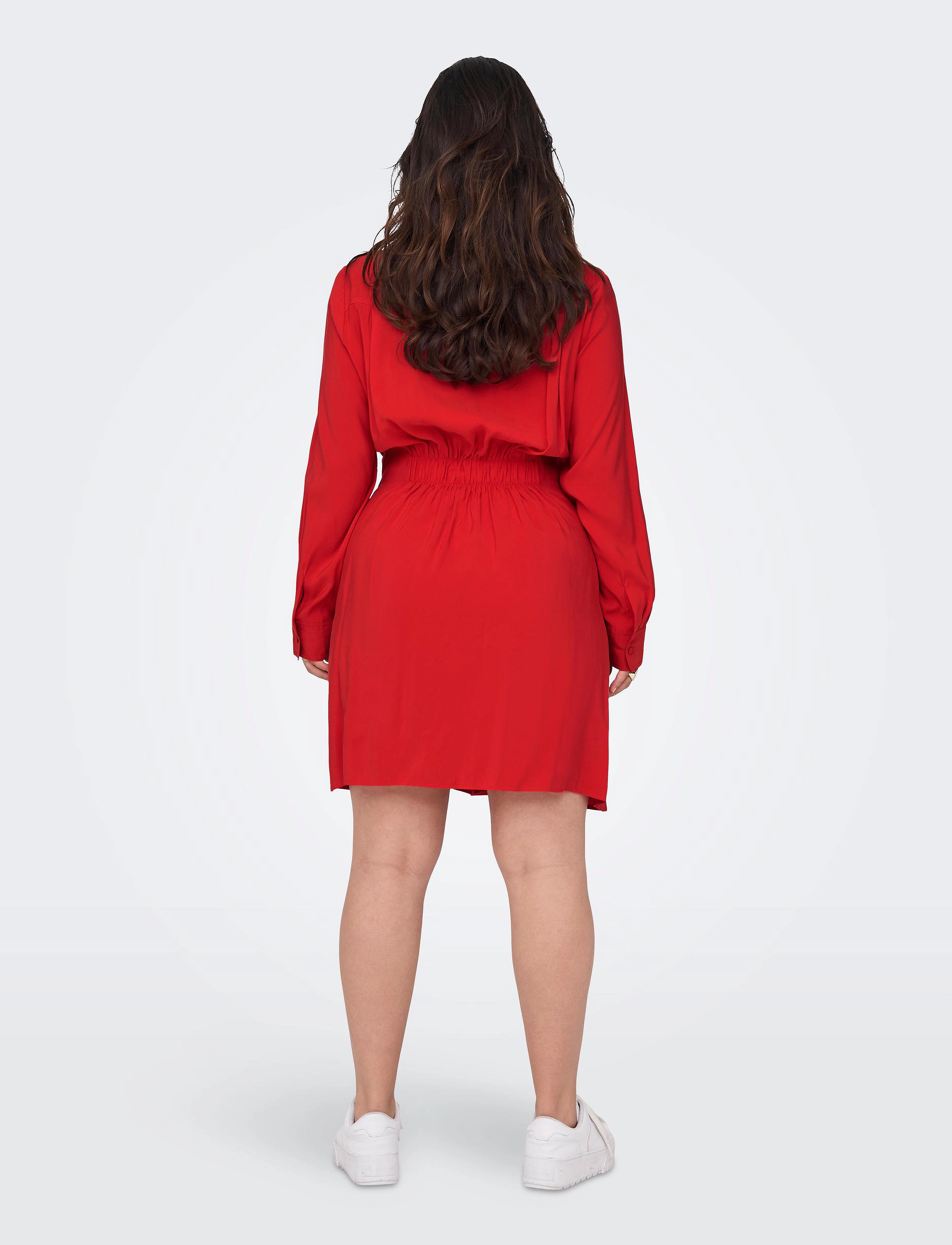 ONLY Carmakoma - CARNATACHA LS WRAP DRESS WVN - fiery red - 3