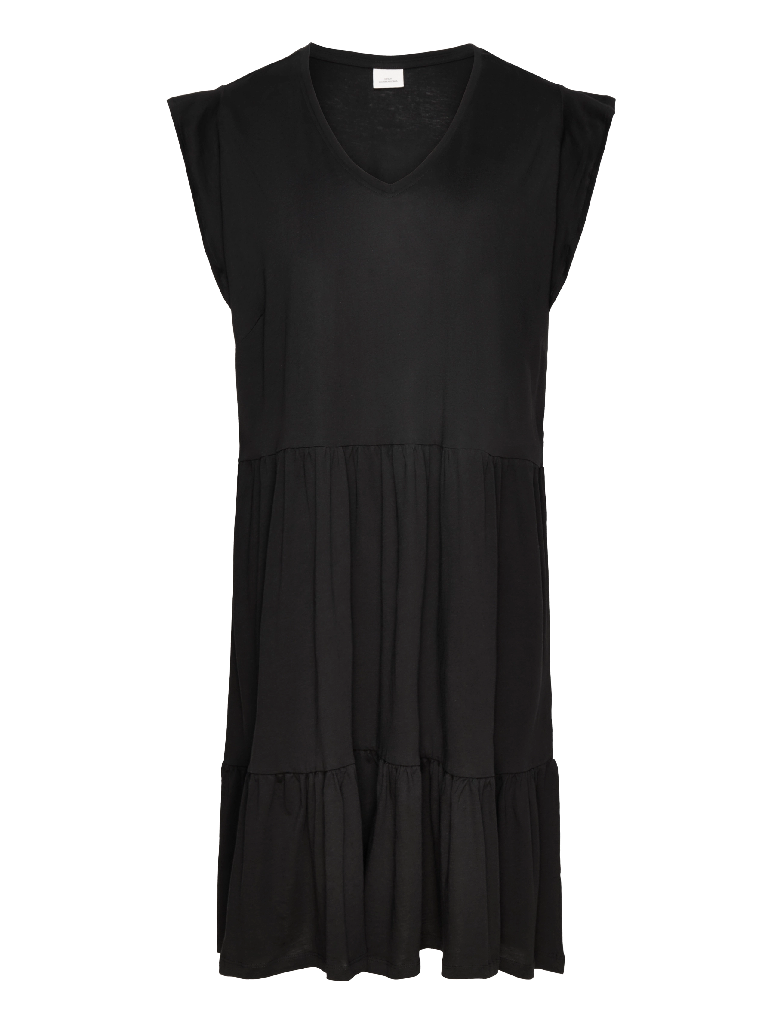 ONLY Carmakoma Carmay Cap Sl Frill Dress Jrs Noos, 50-52, Dresses, Schwarz - Short Dress, Frauen