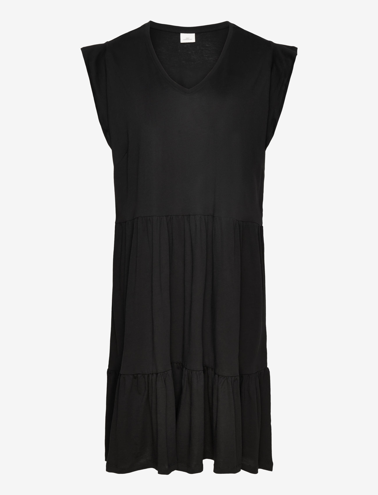 ONLY Carmakoma - CARMAY CAP SL FRILL DRESS JRS NOOS - sommarklänningar - black - 0