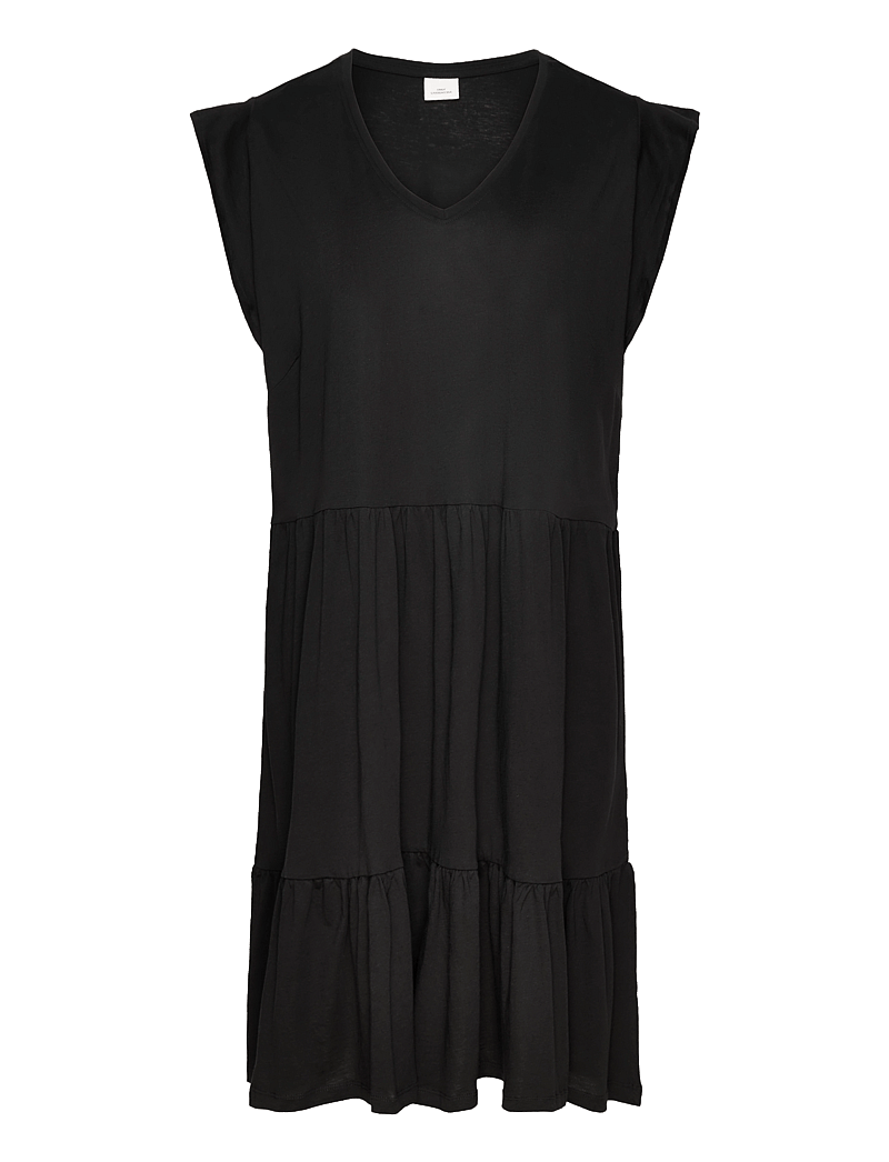 ONLY Carmakoma - CARMAY CAP SL FRILL DRESS JRS NOOS - sommarklänningar - black - 0