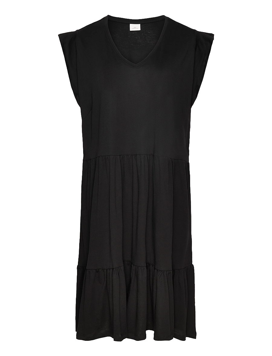 ONLY Carmakoma - CARMAY CAP SL FRILL DRESS JRS NOOS - robes d'été - black - 0