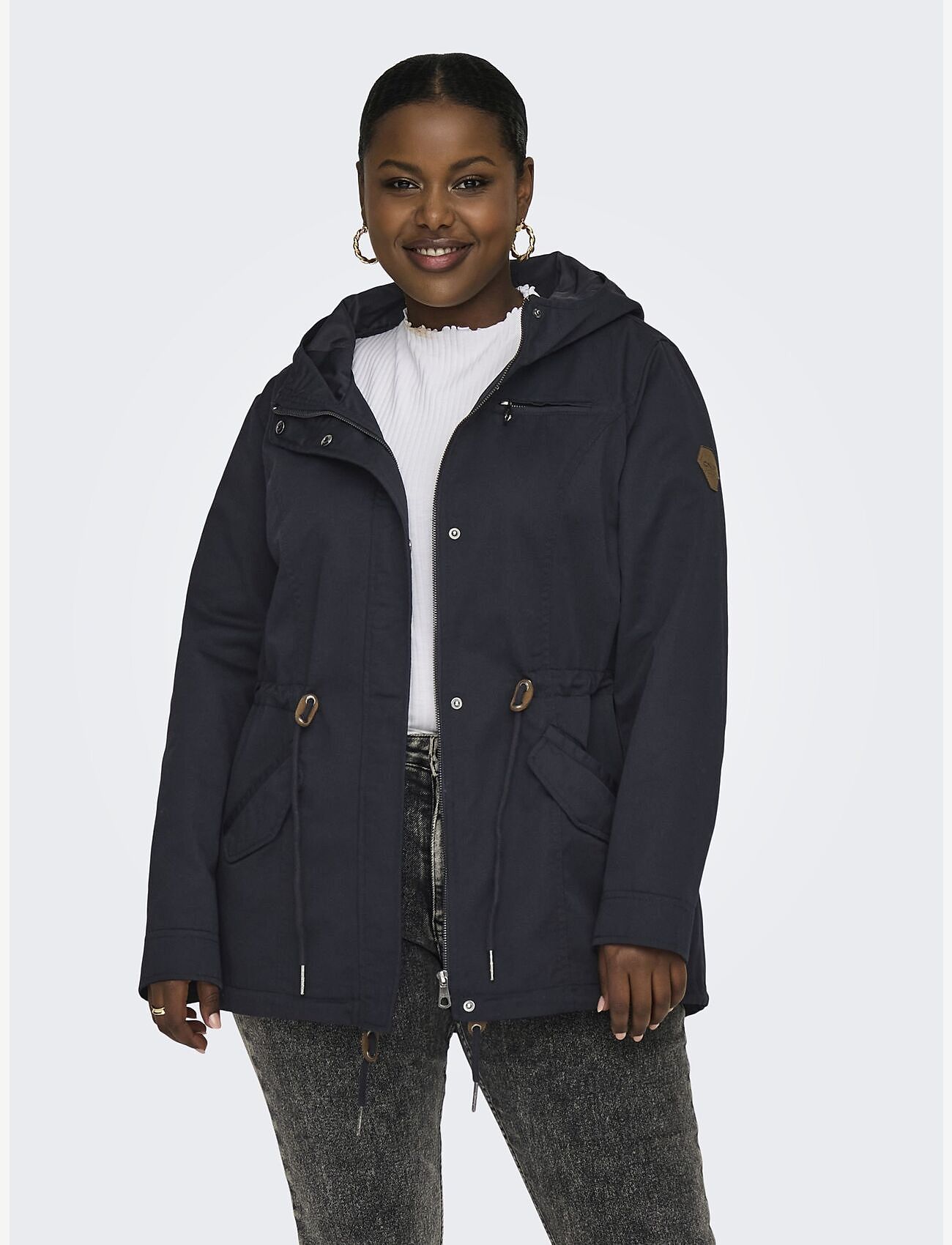 ONLY Carmakoma - CARLORCA CANVAS PARKA OTW - parkas - blue graphite - 0