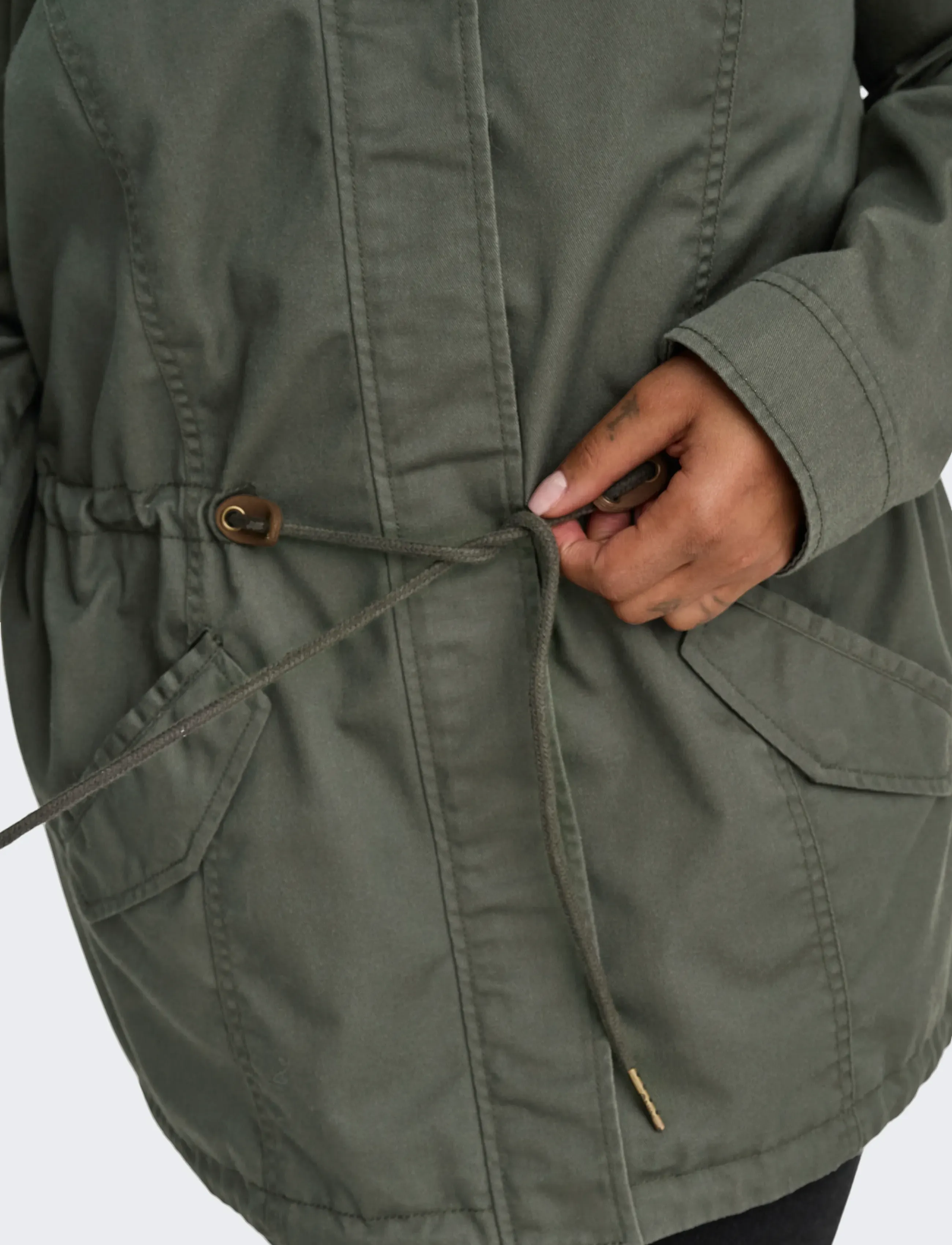 ONLY Carmakoma - CARLORCA CANVAS PARKA OTW - parka coats - kambaba - 4