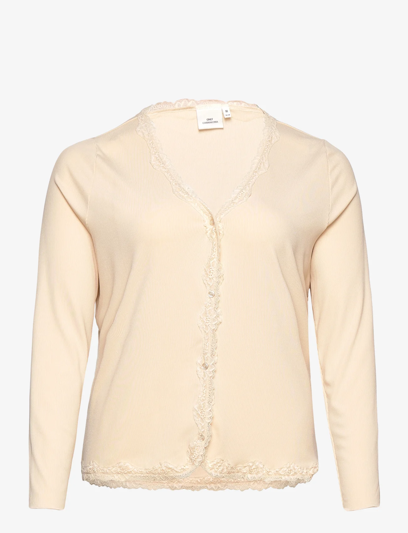 ONLY Carmakoma - CARALIA L/S LACE MIX TOP JRS - long-sleeved tops - birch - 0