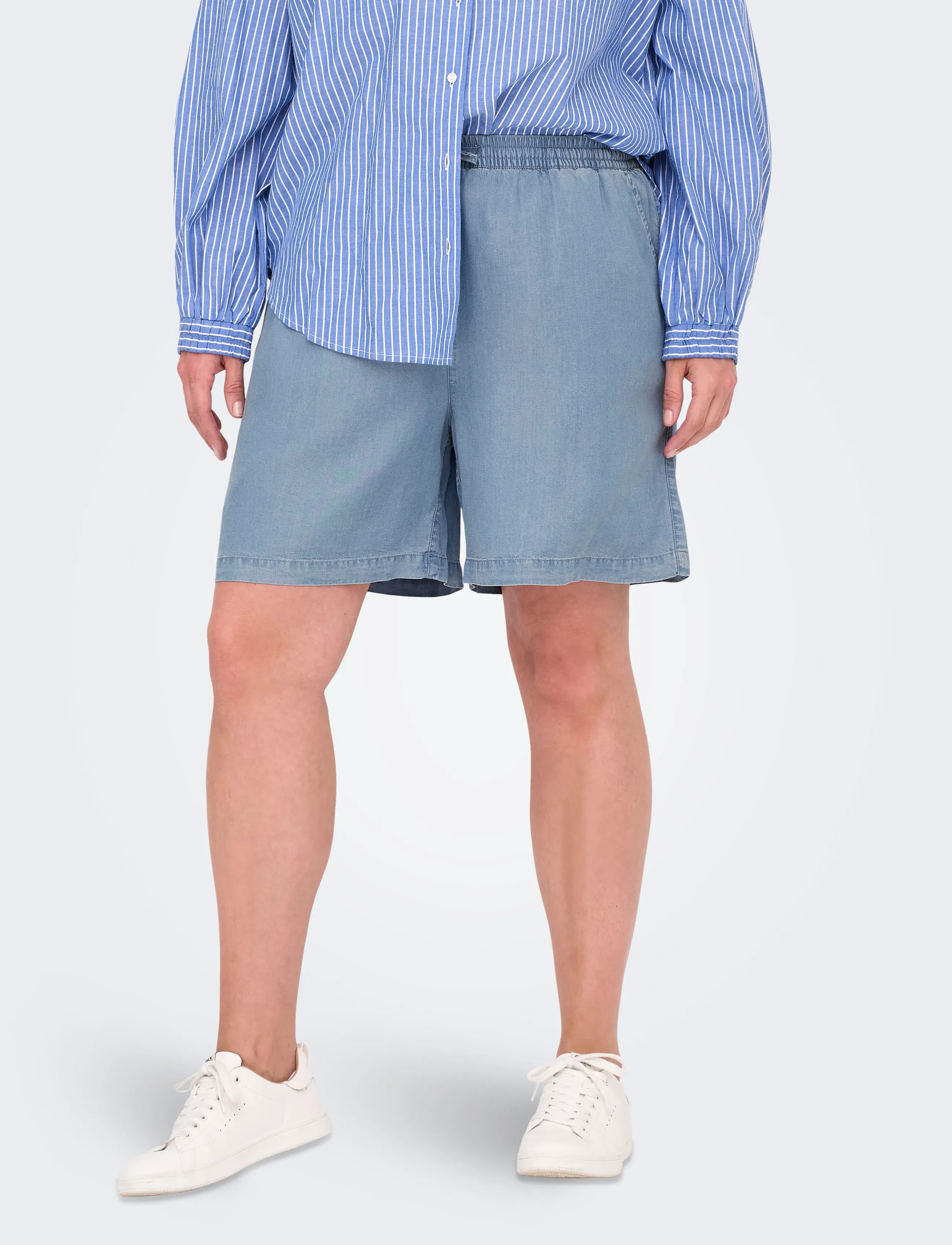 ONLY Carmakoma Carpema Life Lyocell Dnm Shorts Yok, Kvinder, Denim Shorts, Blå, Str: 54