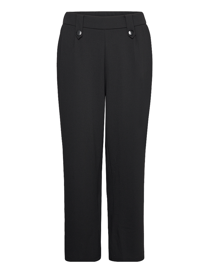 ONLY Carmakoma - CARSANIA BUTTON PANT JRS PNT NOOS - leveälahkeiset housut - black - 1