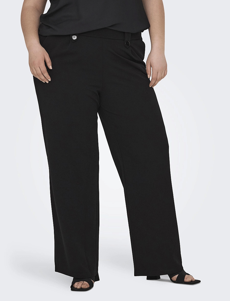 ONLY Carmakoma - CARSANIA BUTTON PANT JRS PNT NOOS - laia säärega püksid - black - 0