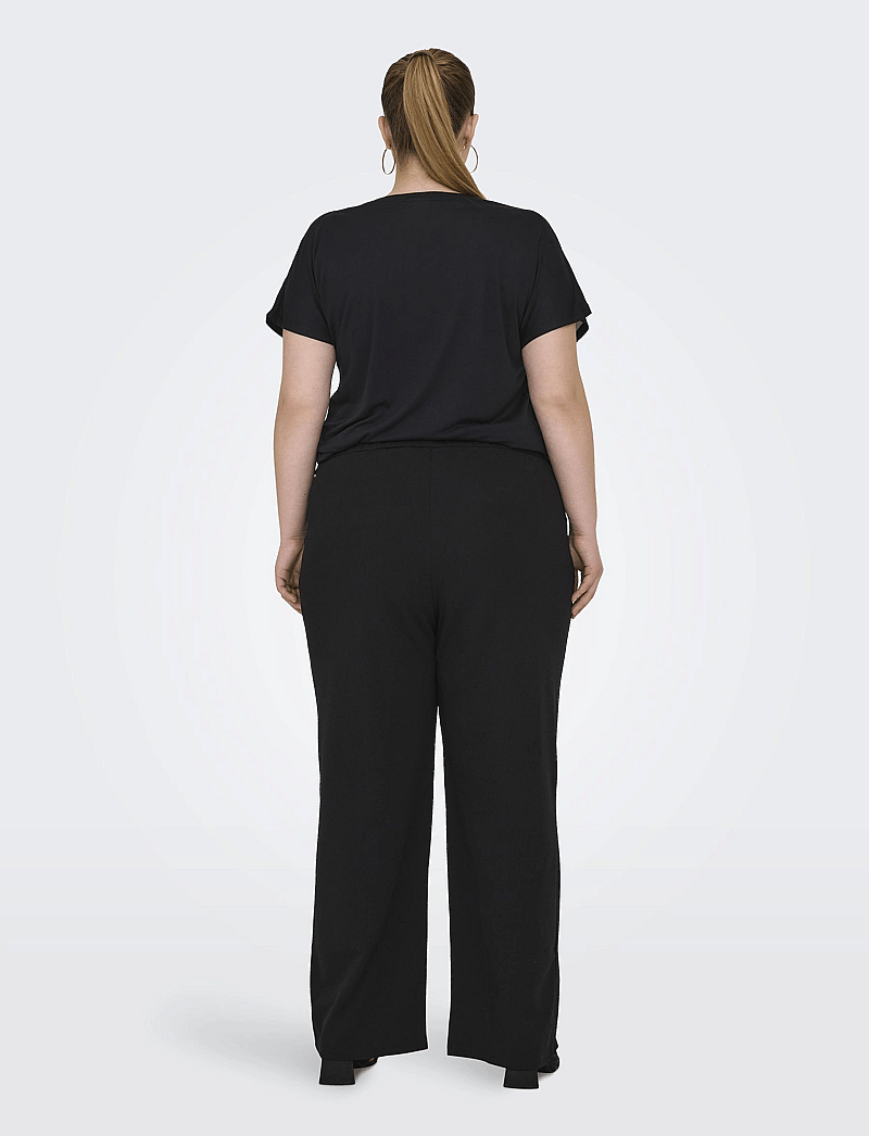 ONLY Carmakoma - CARSANIA BUTTON PANT JRS PNT NOOS - leveälahkeiset housut - black - 3