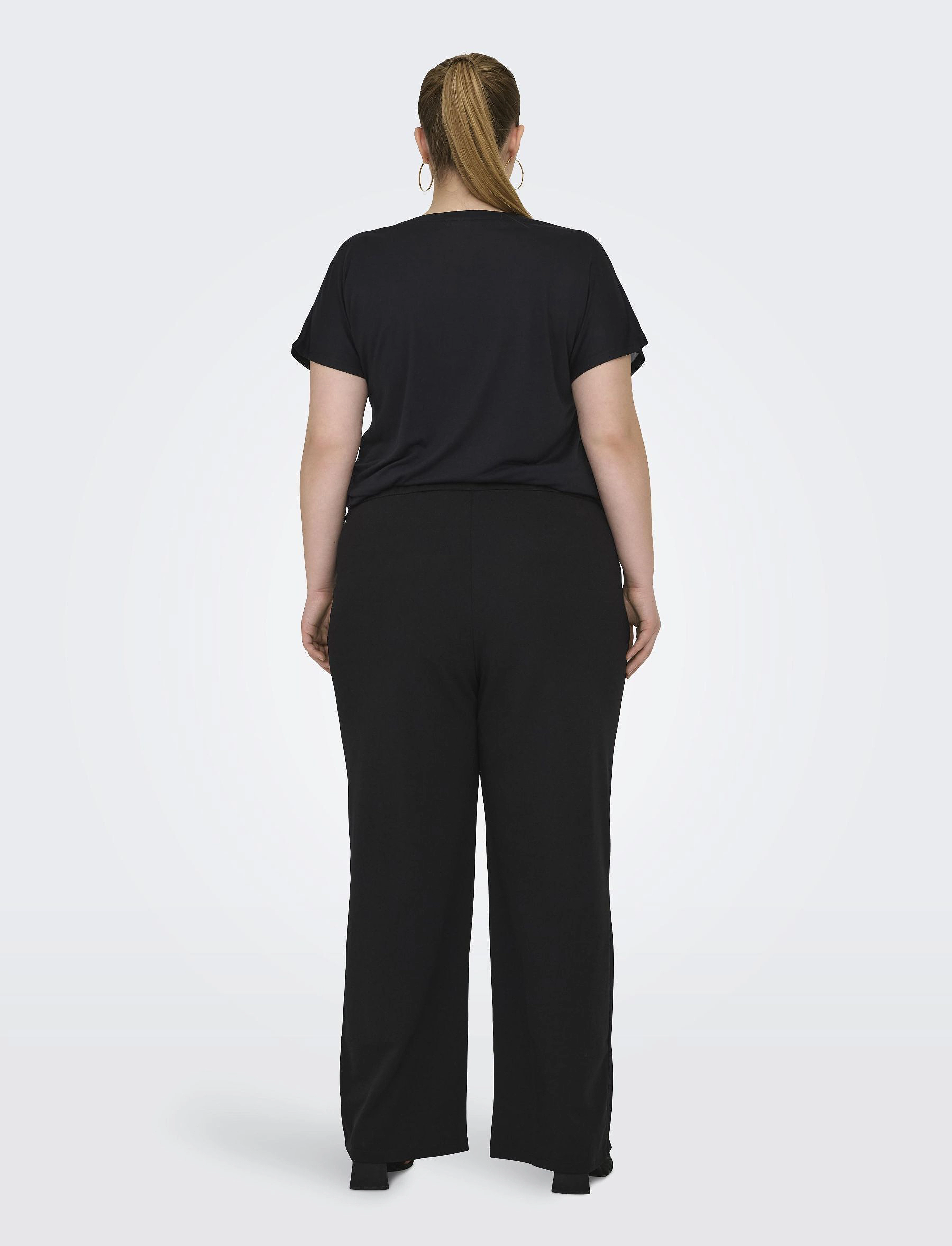 ONLY Carmakoma - CARSANIA BUTTON PANT JRS PNT NOOS - laia säärega püksid - black - 3