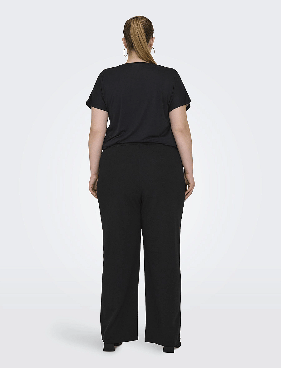 ONLY Carmakoma - CARSANIA BUTTON PANT JRS PNT NOOS - laia säärega püksid - black - 3