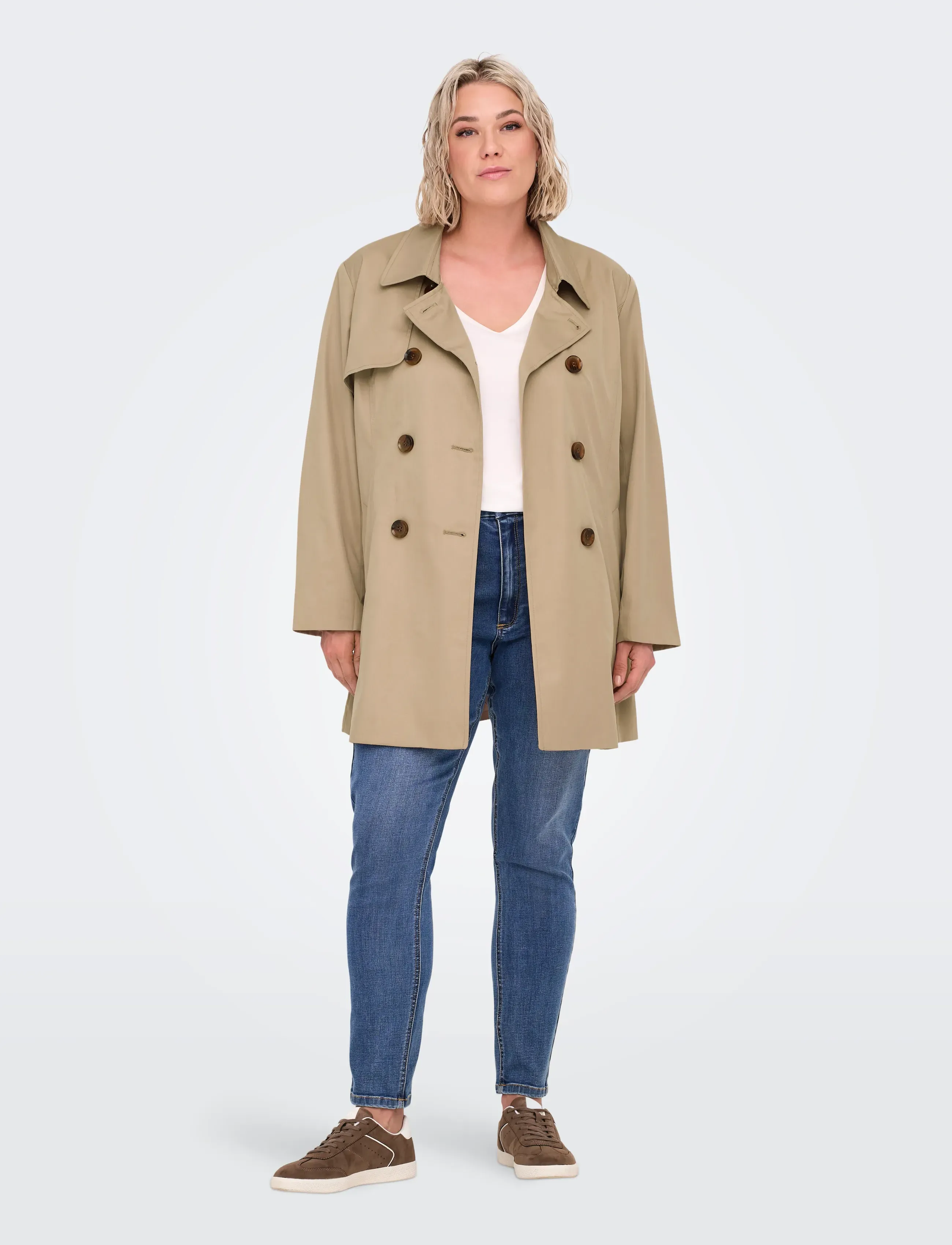 ONLY Carmakoma CARVALERIE TRENCHCOAT OTW NOOS - Mantlid ja jakid - GINGER ROOT / beige