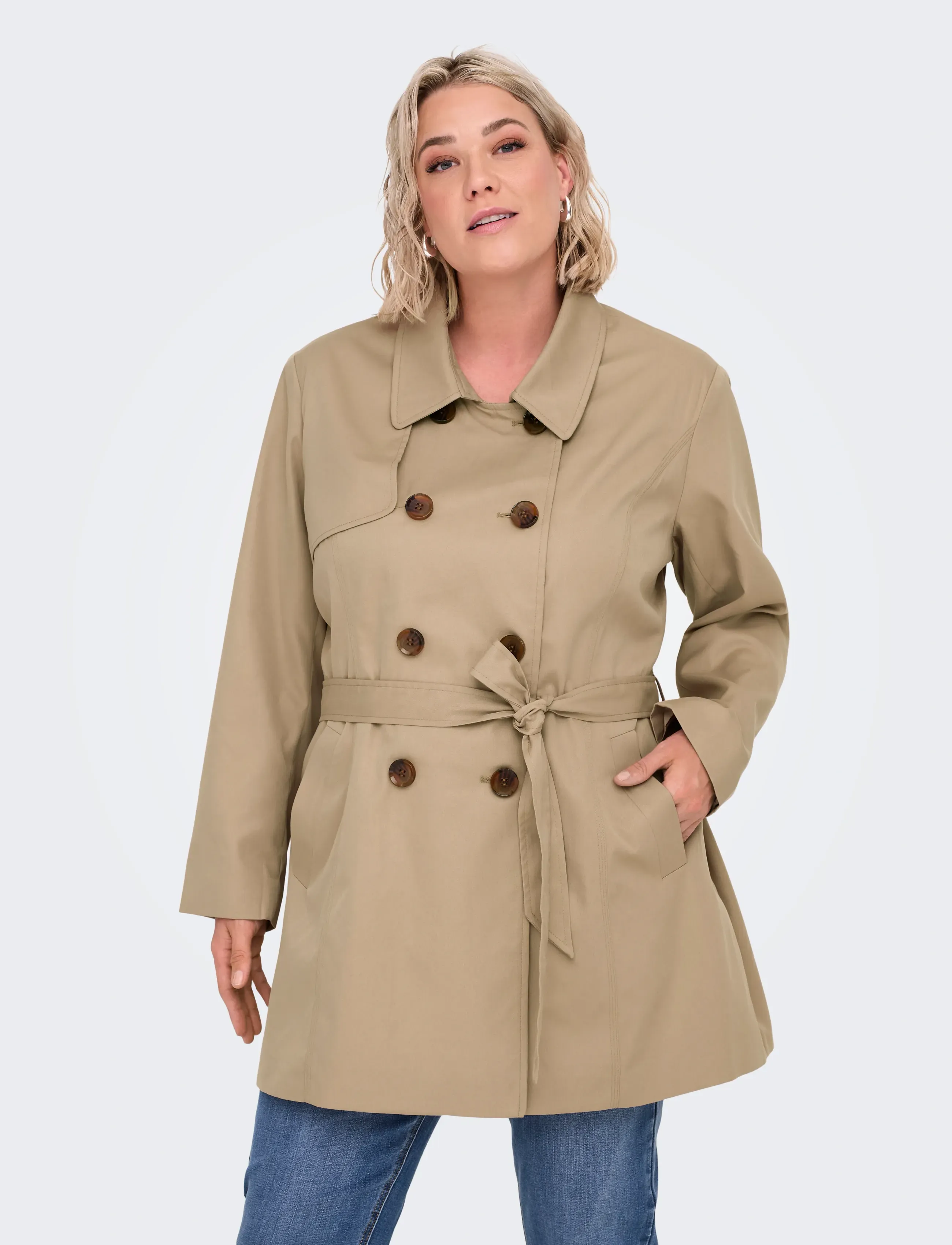 ONLY Carmakoma - CARVALERIE TRENCHCOAT OTW NOOS - ginger root - 5