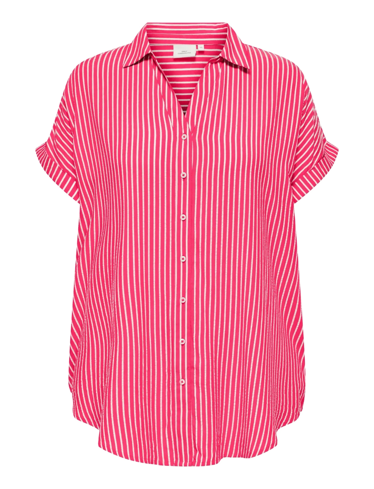 ONLY Carmakoma Carpenna S/S Loose Shirt Wvn, 54, Pink, Skjorter > Kortærmede, Dame