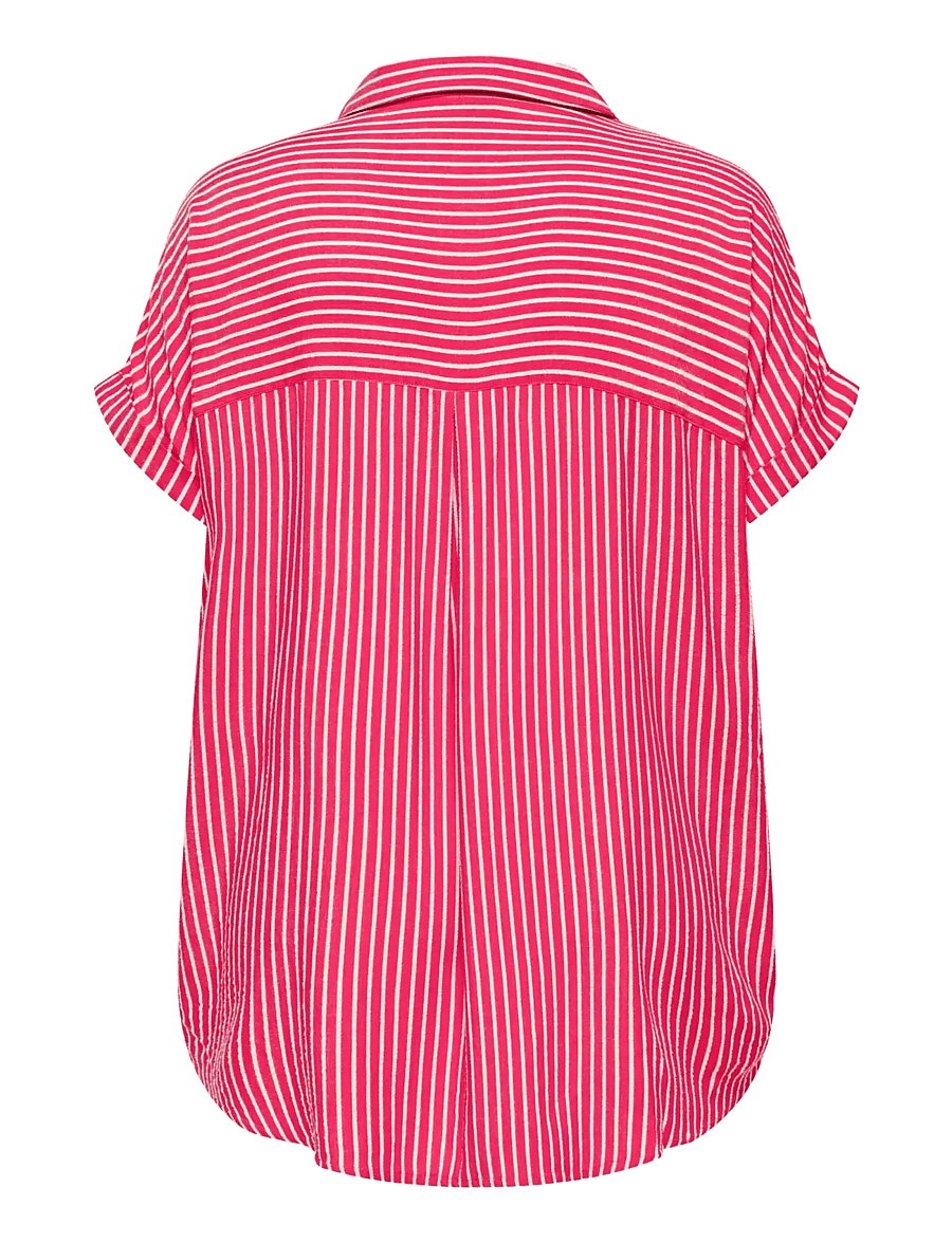 ONLY Carmakoma - CARPENNA S/S LOOSE SHIRT WVN - kortærmede skjorter - raspberry - 1