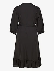 ONLY Carmakoma - CARLIVIA 3/4 WRAP MIDI DRESS WVN NOOS - wrap dresses - black - 1