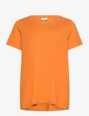 ONLY Carmakoma - CARBONNIE LIFE S/S V-NECK A-SHAPE TEE - t-shirts - apricot - 0