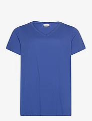 ONLY Carmakoma - CARBONNIE LIFE S/S V-NECK A-SHAPE TEE - t-shirts - dazzling blue - 0