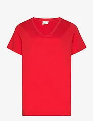 ONLY Carmakoma - CARBONNIE LIFE S/S V-NECK A-SHAPE TEE - t-shirts - flame scarlet - 0