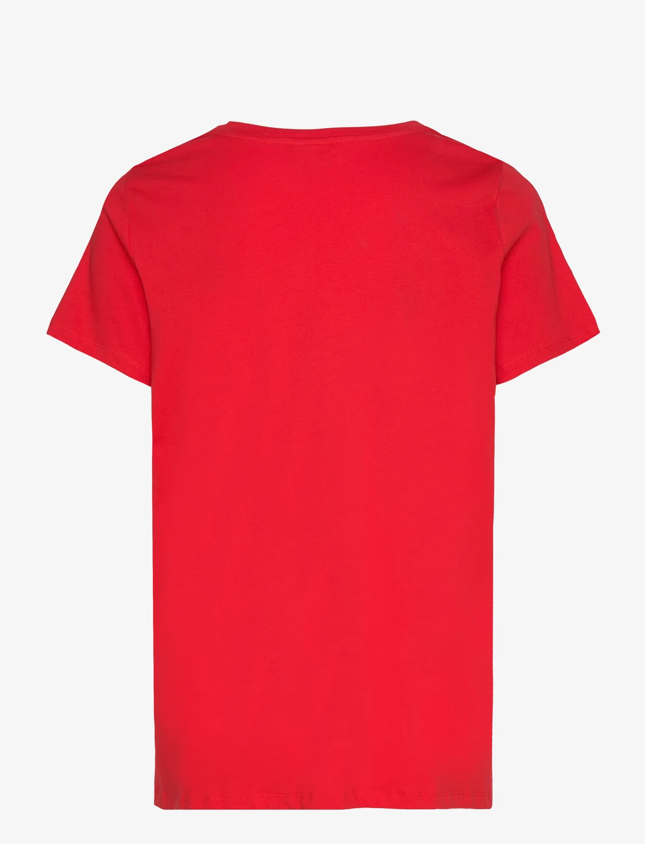 ONLY Carmakoma - CARBONNIE LIFE S/S V-NECK A-SHAPE TEE - t-shirts - flame scarlet - 1