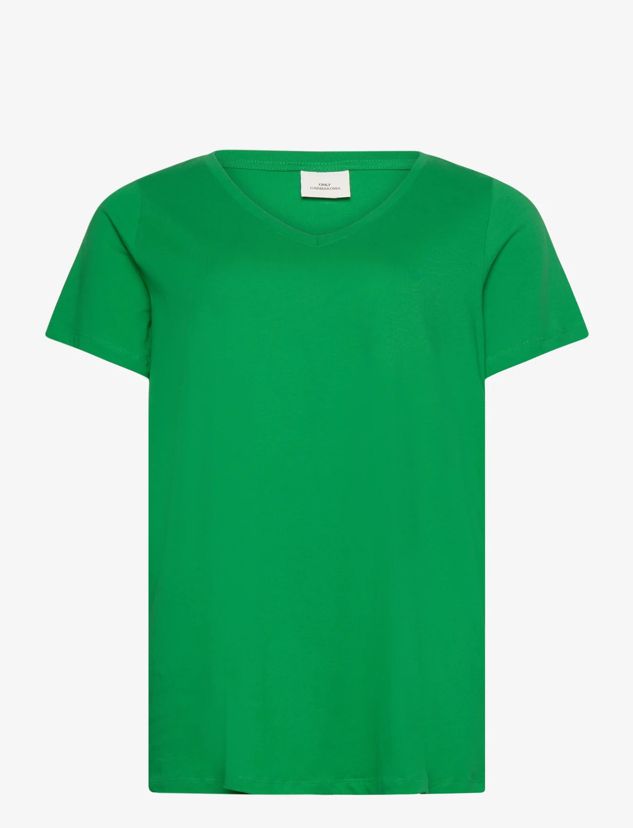 ONLY Carmakoma - CARBONNIE LIFE S/S V-NECK A-SHAPE TEE - madalaimad hinnad - green bee - 0