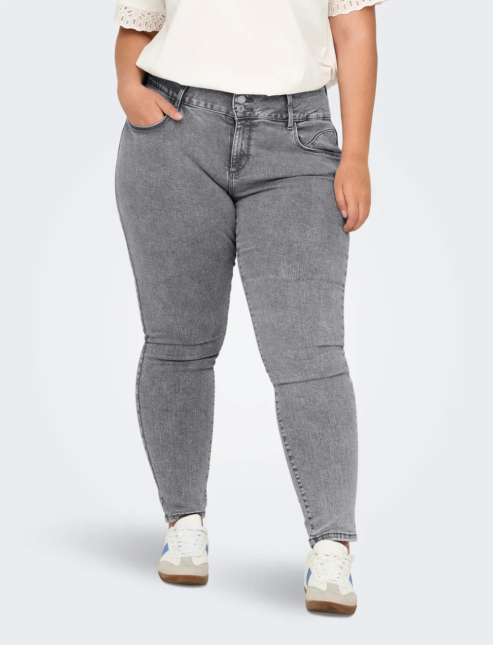 ONLY Carmakoma - CARANNA REG SKINNY DNM PIM569 - skinny jeans - medium grey denim - 0