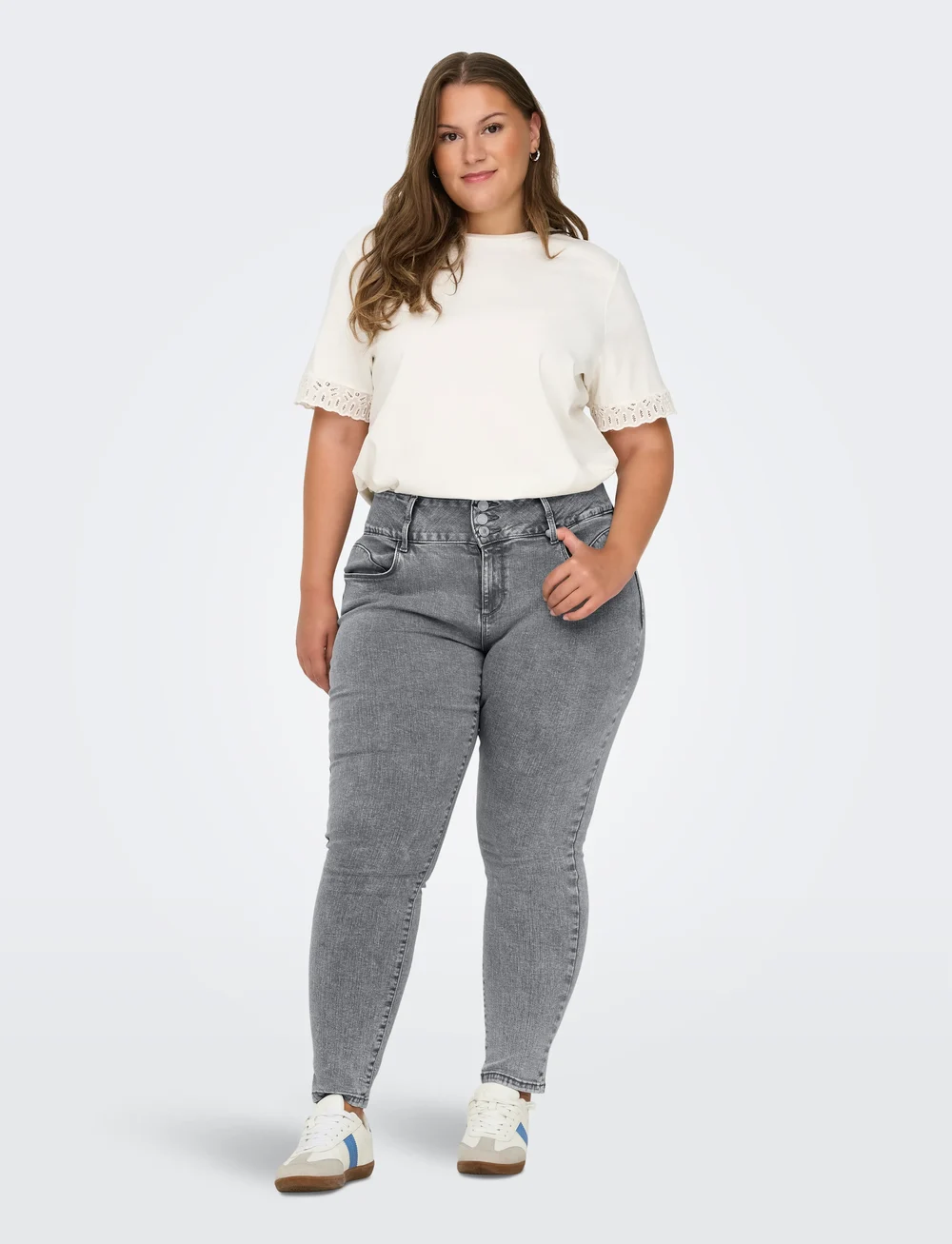 ONLY Carmakoma - CARANNA REG SKINNY DNM PIM569 - skinny jeans - medium grey denim - 4