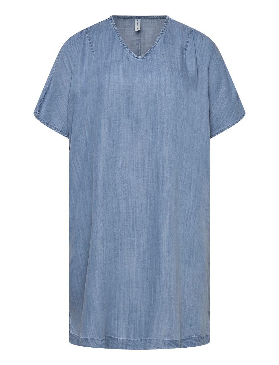 ONLY Carmakoma - CARNOA SS KNEE DRESS YOK - denimkjoler - medium blue denim - 0
