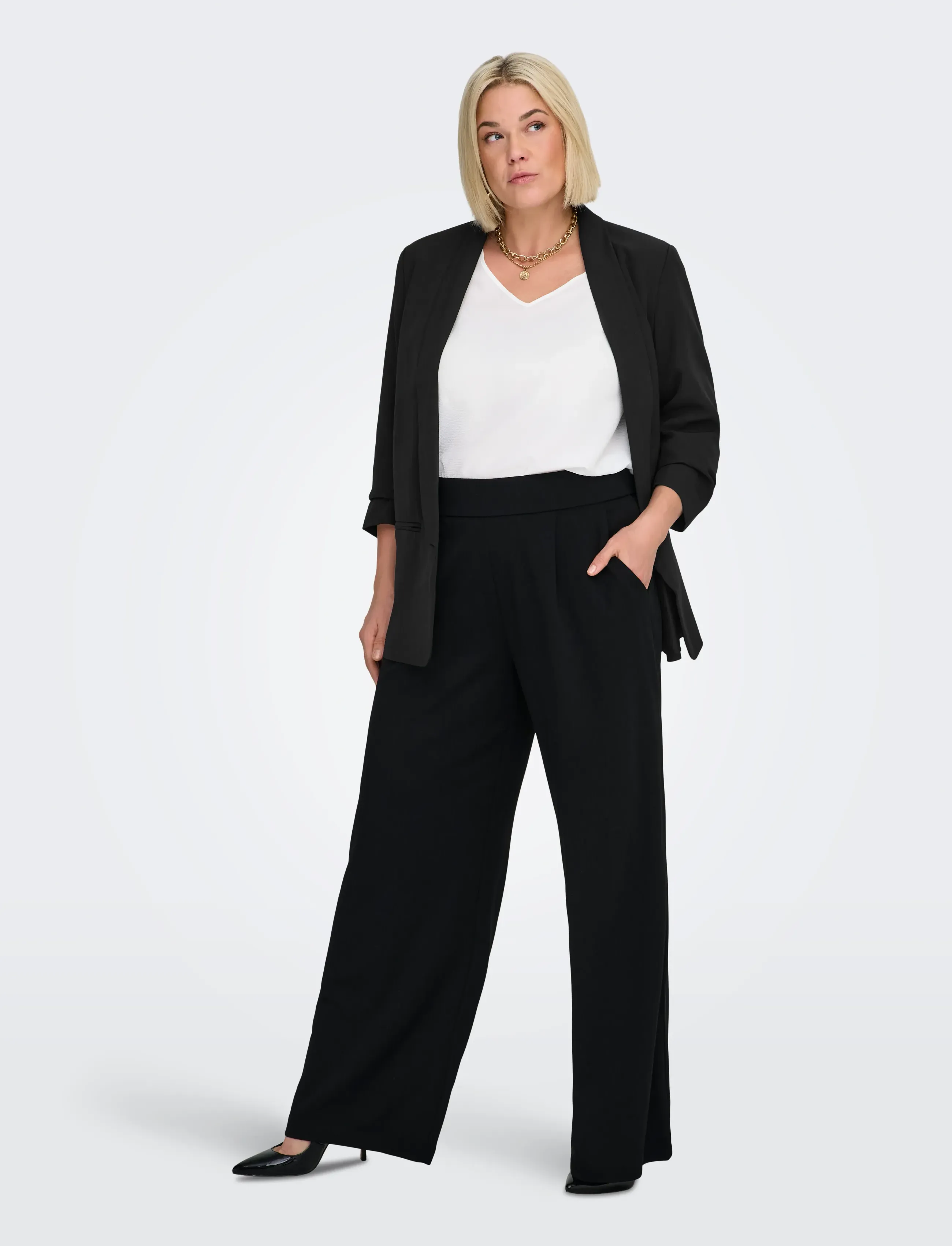 ONLY Carmakoma - CARELLY 3/4 BLAZER TLR NOOS - einreihige blazer - black - 4