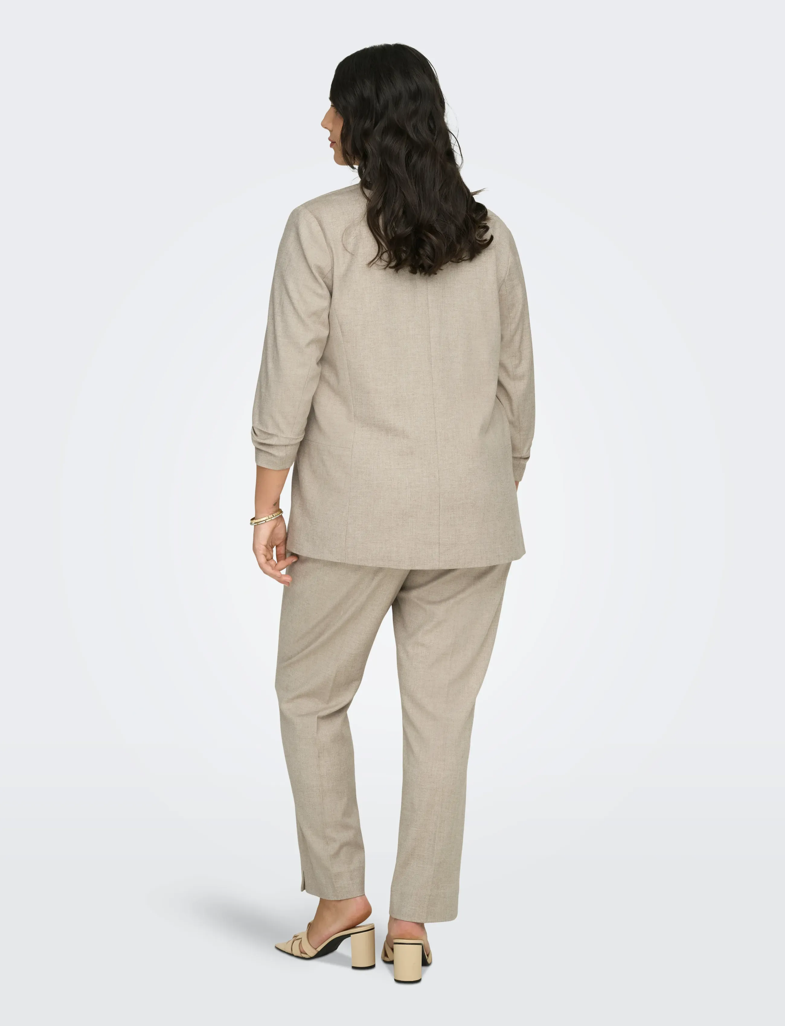 ONLY Carmakoma - CARELLY 3/4 BLAZER TLR NOOS - enkeltspente blazere - white pepper - 3