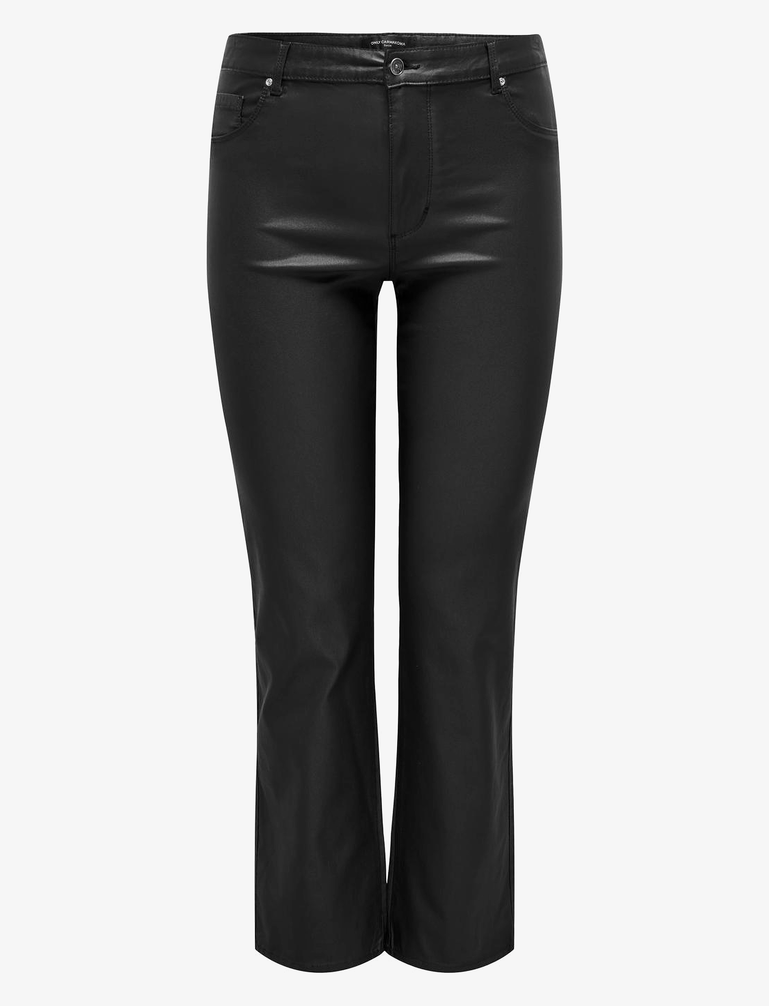 ONLY Carmakoma CARAUGUSTA HW STRAIGHT ROCK C BJBOX - Nahkpüksid - BLACK / black
