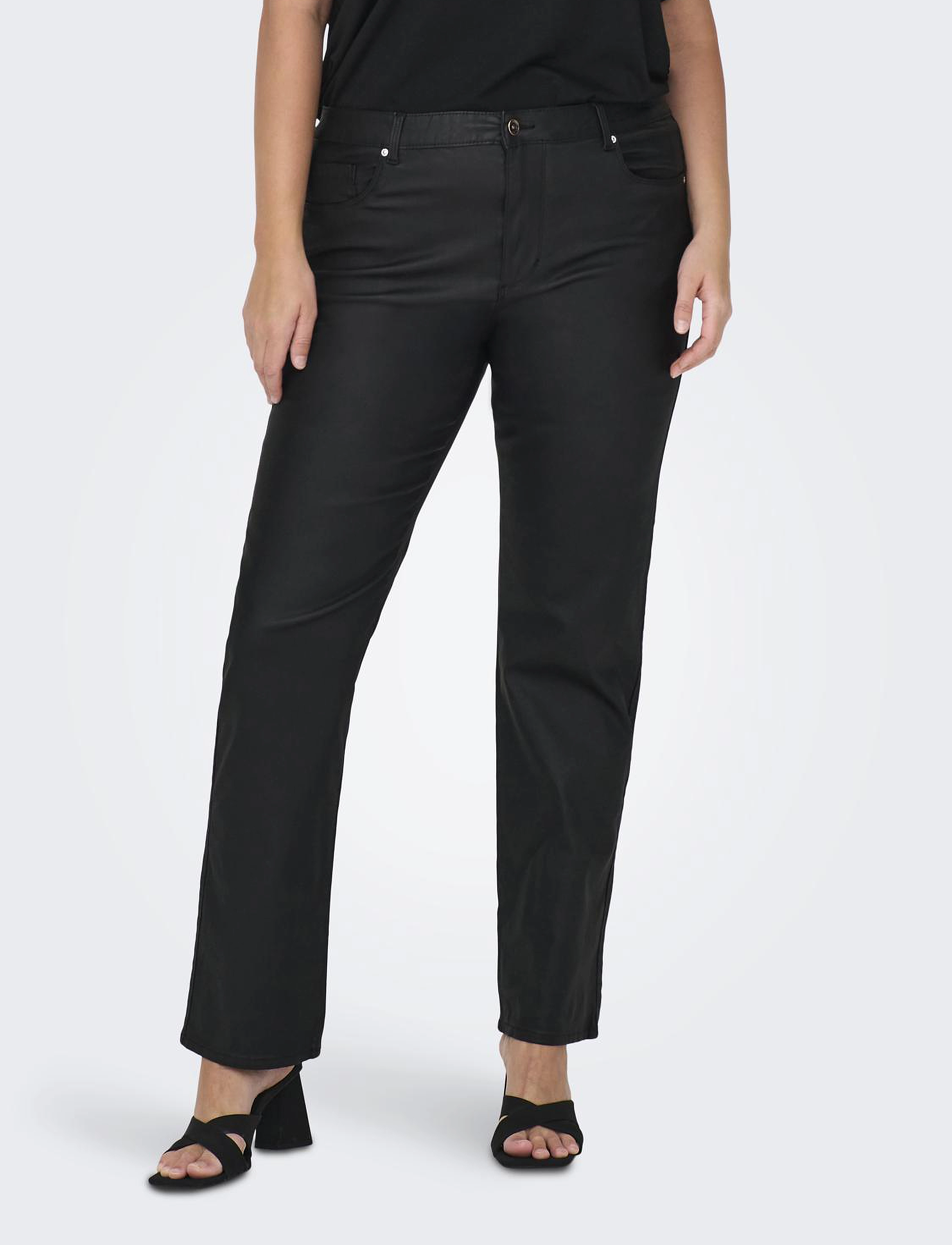 ONLY Carmakoma CARAUGUSTA HW STRAIGHT ROCK C BJBOX - Bukser - BLACK / black