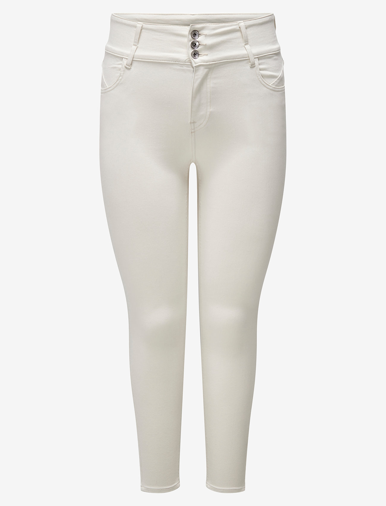 ONLY Carmakoma - CARANNA HW SKINNY ANK DNM ANA NOOS - skinny jeans - ecru - 0