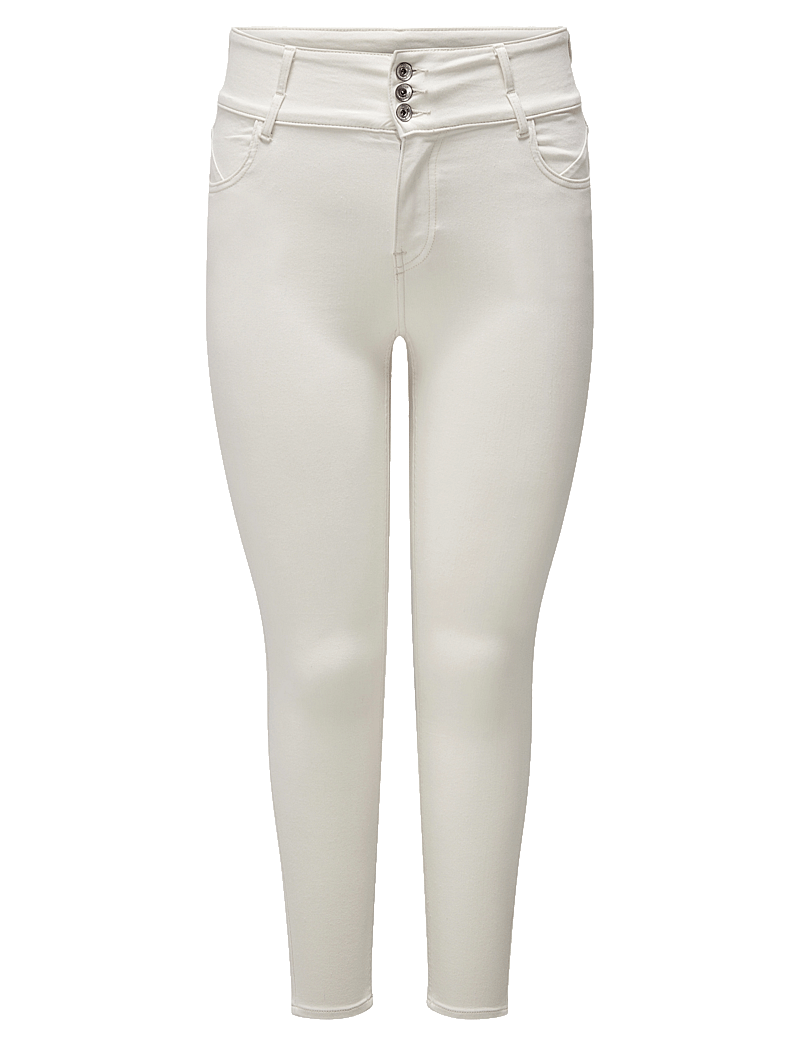 ONLY Carmakoma - CARANNA HW SKINNY ANK DNM ANA NOOS - skinny jeans - ecru - 0