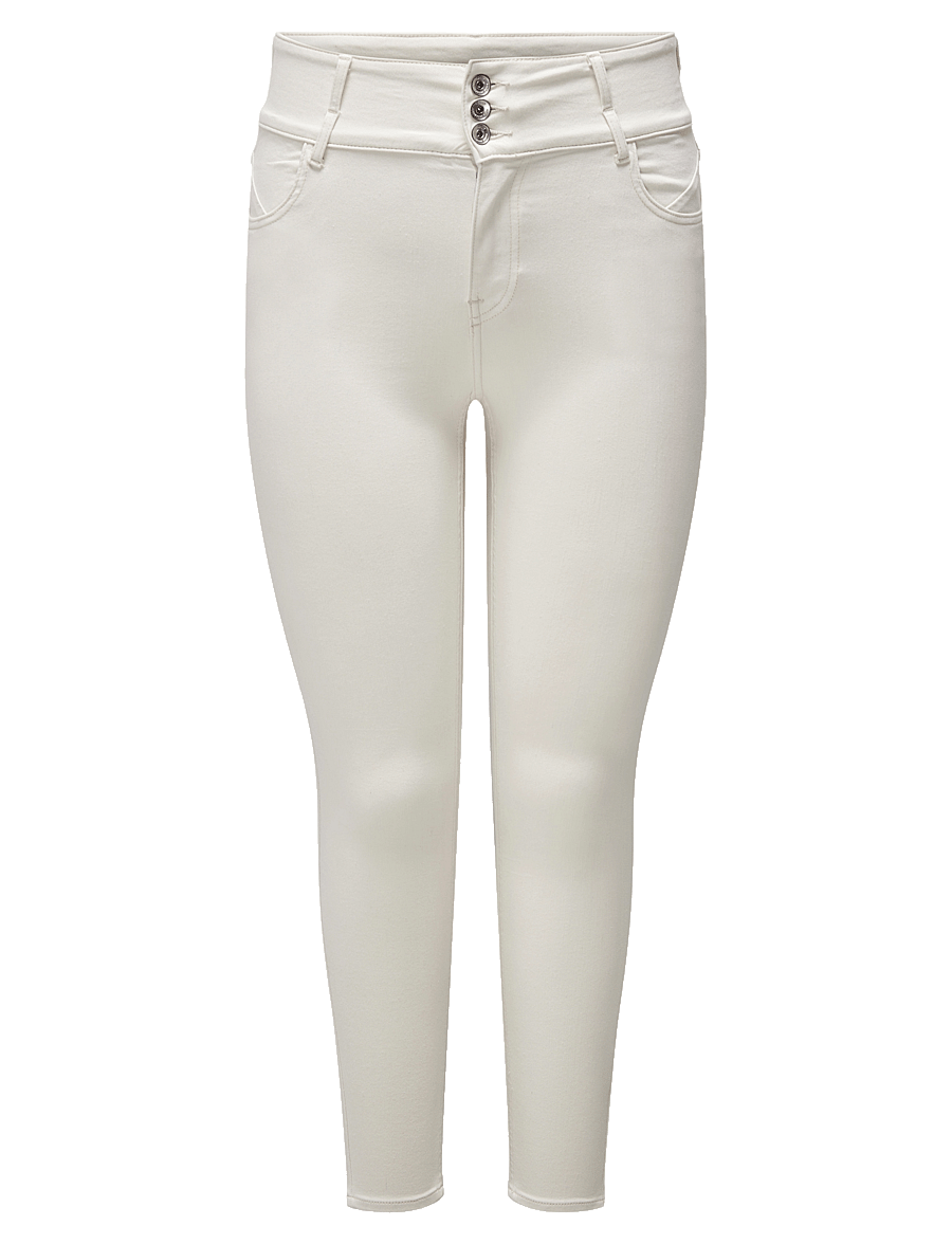 ONLY Carmakoma - CARANNA HW SKINNY ANK DNM ANA NOOS - ecru - 0