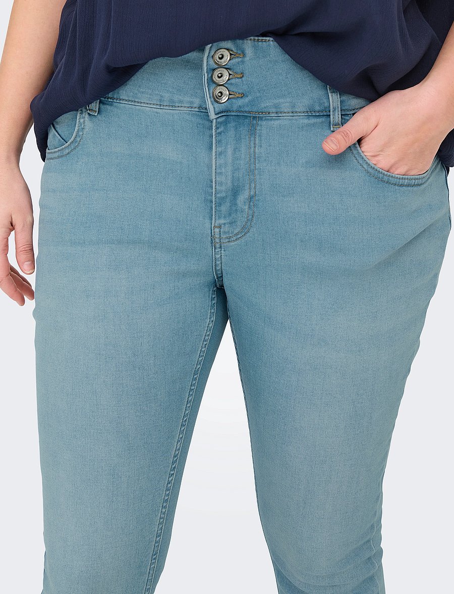 ONLY Carmakoma - CARANNA HW SKINNY ANK DNM ANA NOOS - light blue denim - 5