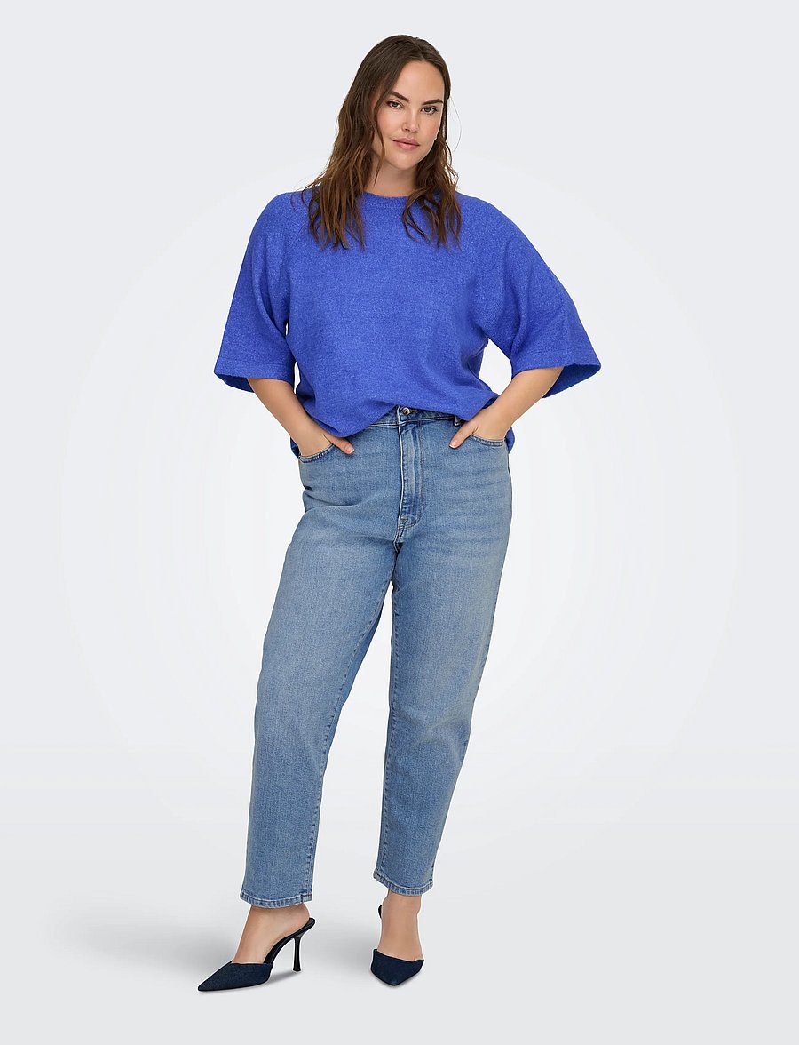 ONLY Carmakoma - CAREMILYSTRETCH HW STR ANK DNM CRO1 NOOS - light blue denim - 4