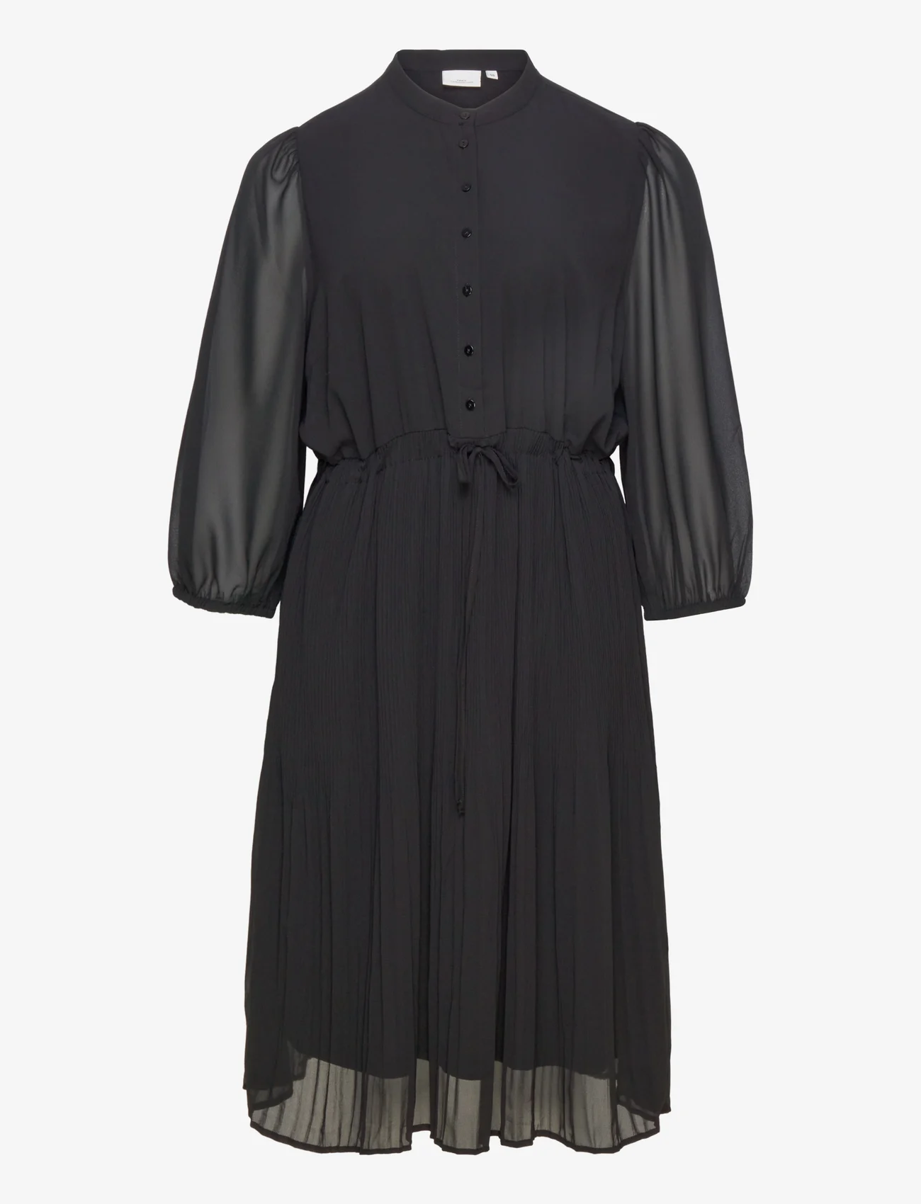 ONLY Carmakoma - CARPIONA 3/4 PLISSE CALF DRESS AOP - vidutinio ilgio suknelės - black - 0