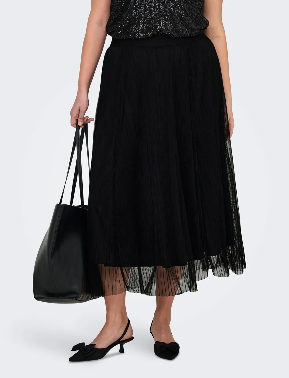 ONLY Carmakoma - CARLAVINA SKIRT JRS NOOS - plisserade kjolar - black - 0