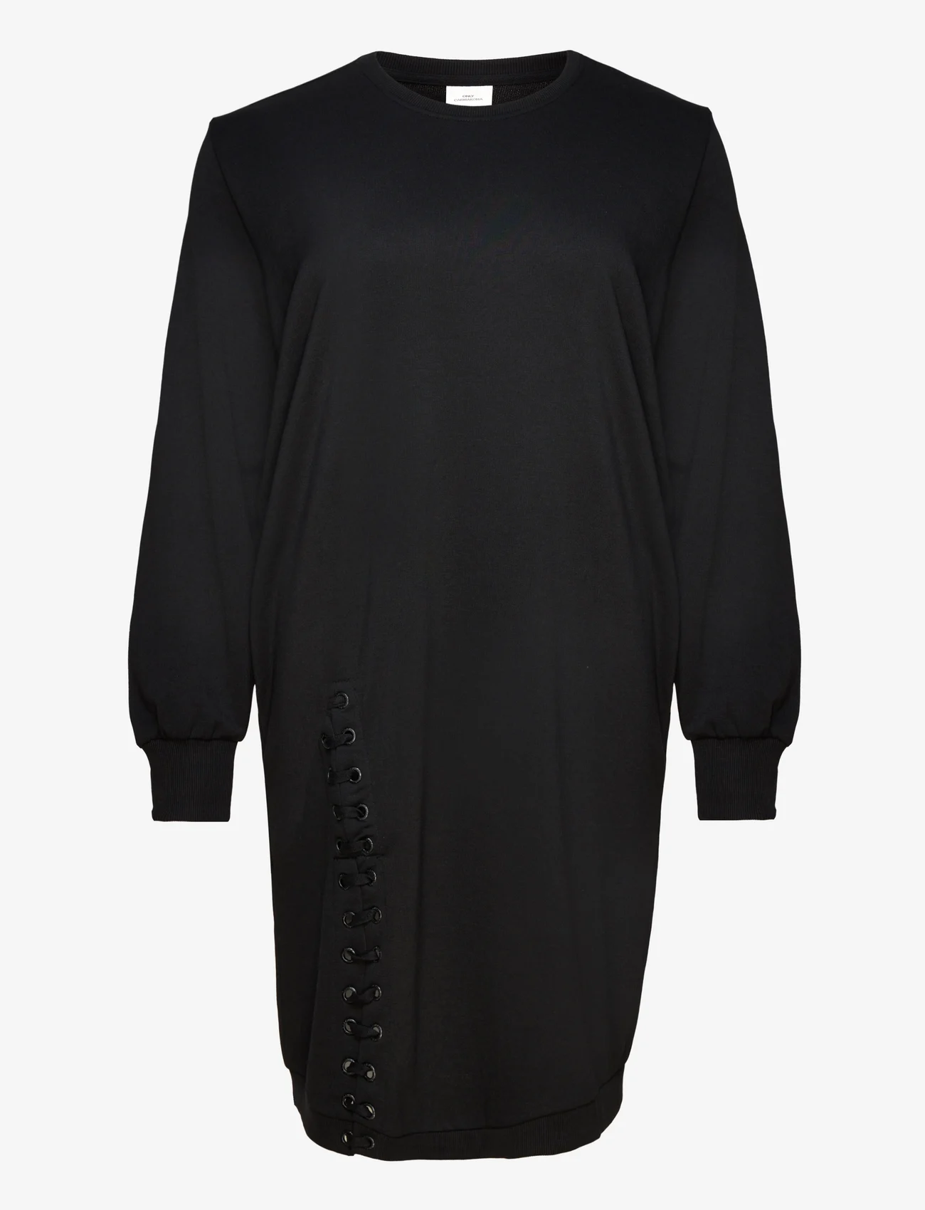 ONLY Carmakoma - CAREYA L/S O-NECK DRESS SWT - dresskleidid - black - 0