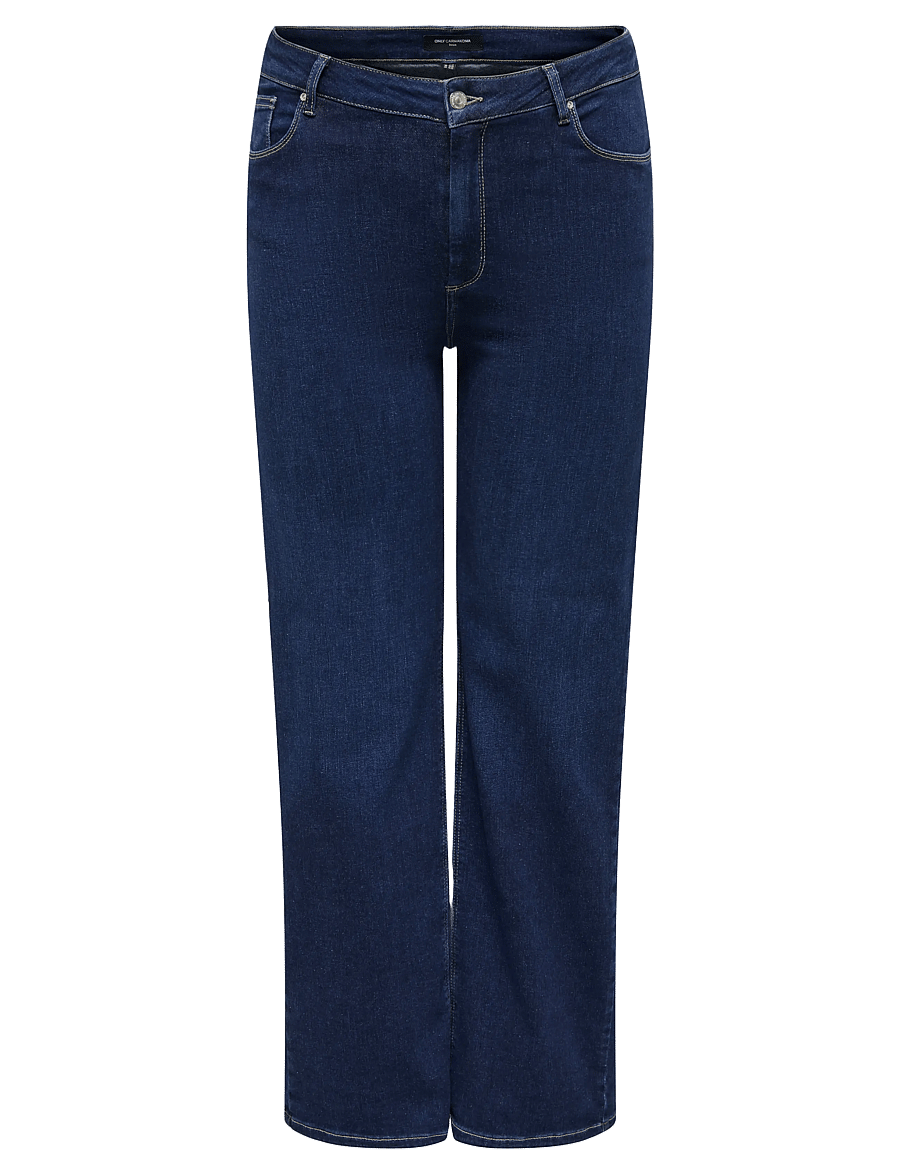 ONLY Carmakoma - CARWILLY HW WIDE JEANS CRO NOOS - hosen mit weitem bein - dark blue denim - 1