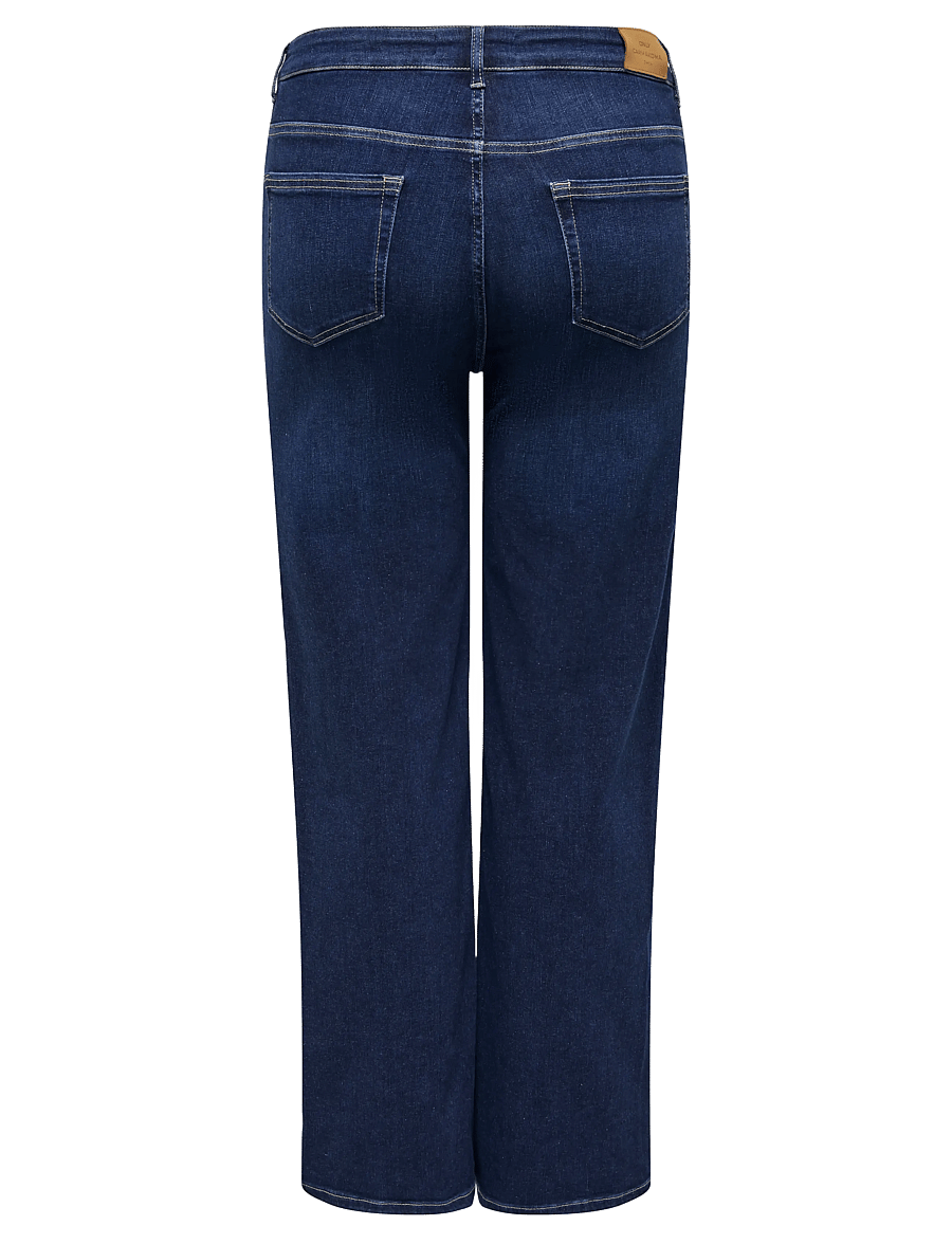 ONLY Carmakoma - CARWILLY HW WIDE JEANS CRO NOOS - hosen mit weitem bein - dark blue denim - 2