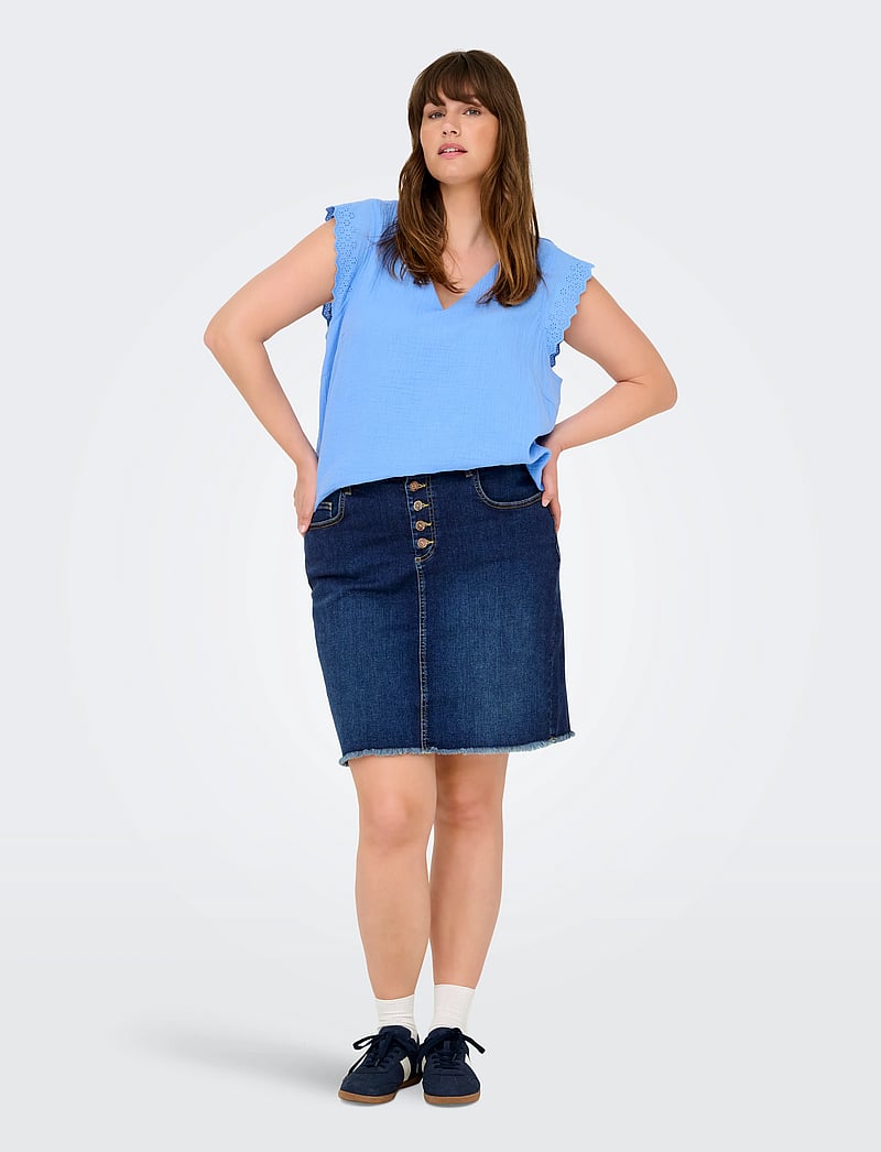 ONLY Carmakoma - CARWILLY HW BTN SKIRT TAI251 - teksaseelikud - dark blue denim - 4