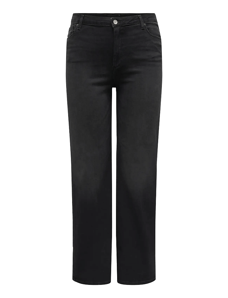ONLY Carmakoma - CARWILLY HW WIDE JEANS CRO1099 NOOS - hosen mit weitem bein - black denim - 1