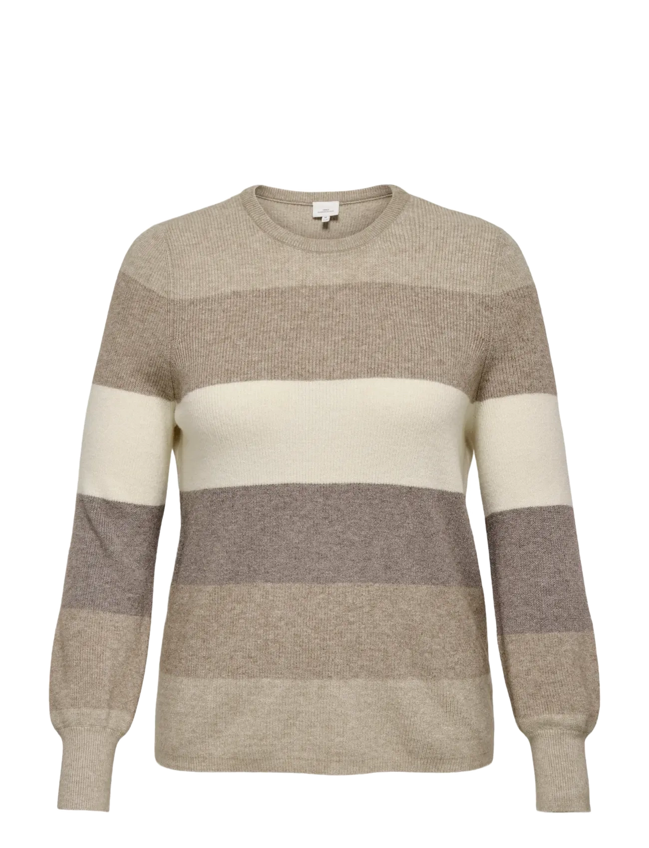 ONLY CARMAKOMA Carnew Daria L/S Stripe Pullover Knt Beige - 54 - Damen